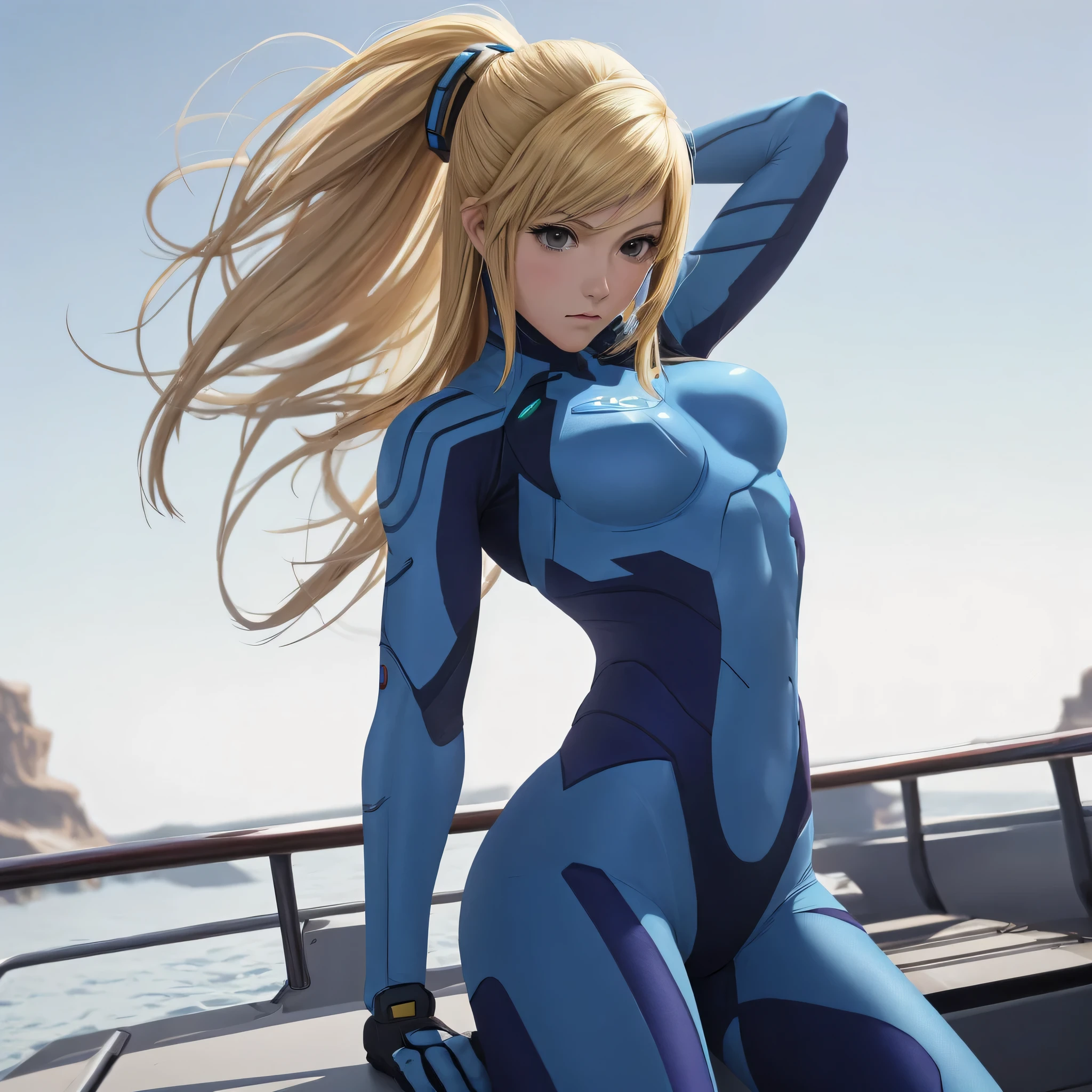 anime girl in blue costume pose on a bateau avec ses soutiens-gorge derrière la tête, zero suit samus, samus aran combinaison bioorganique variable, samus aran fanart, samus aran, Portrait de la belle Samus Aran, samus, J'oh j'oh j'oh j'oh j'oh j'oh j'oh j'oh j'oh j'oh j'oh j'oh I advanced'art d'Digital Anime, combinaison variable, Zenkai du corps entier! Costume Asuka, femme invisible, art d’Digital Anime