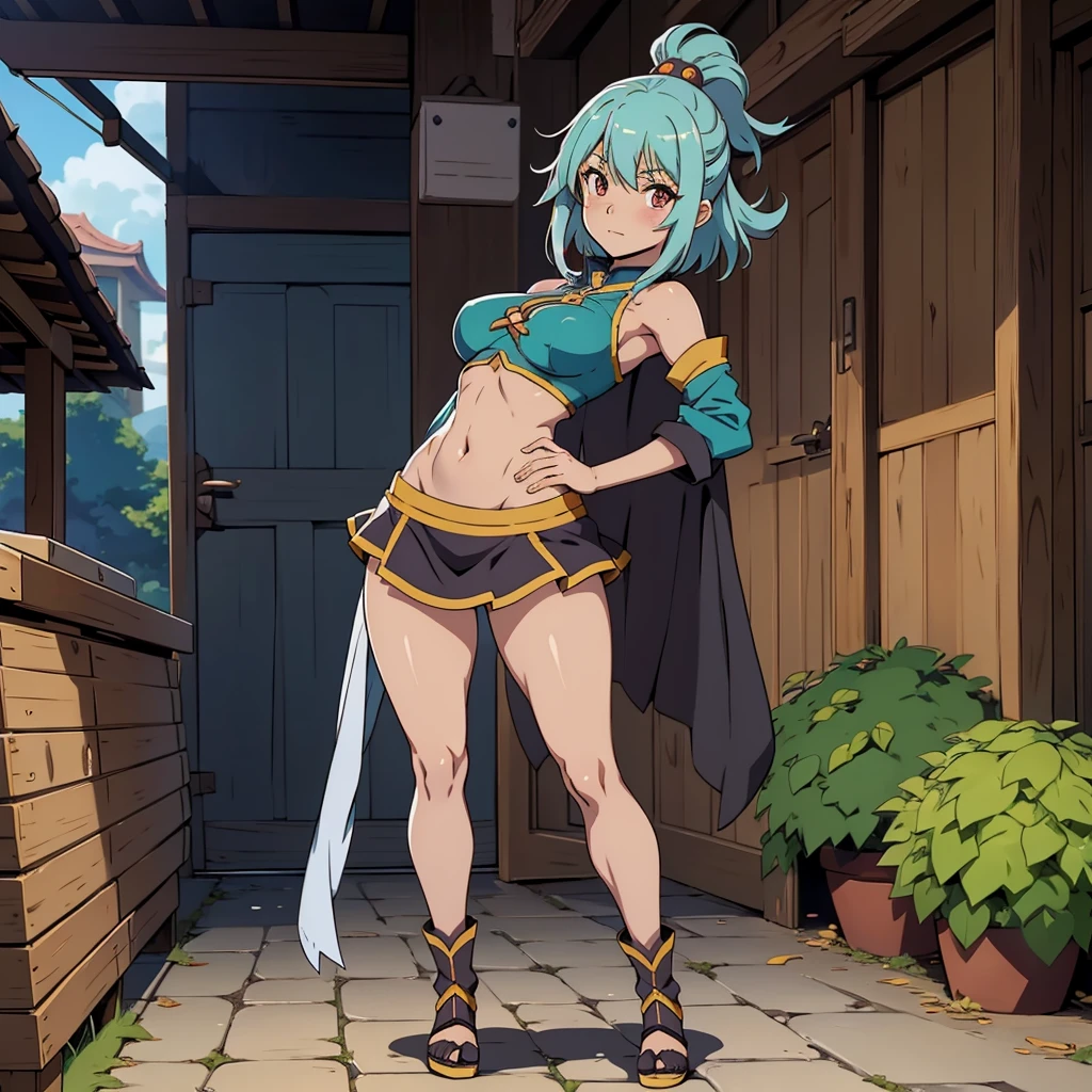 uma imagem de desenho animado de uma mulher com cabelo comprido e rabo de gato, Pose de corpo inteiro de feiticeira escura, garota de anime desonestos, Aqua, Konosuba, Anya, Spy X Family, female action anime girl, personagem de anime feminino, Megumin from konosuba, knights of zodiac girl, full body adoptable, Xianxia de corpo inteiro, Megumin