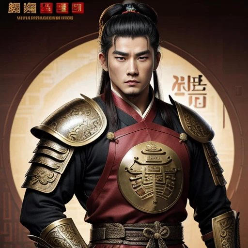 oriental、man in ancient chinese armor、ancient chinese hairstyle man、three kingdom、multiple warlords、top-quality、masterpiece、超A high resolution、(Photorealsitic:1.4)、Cinematic poster、Supporting role introduction