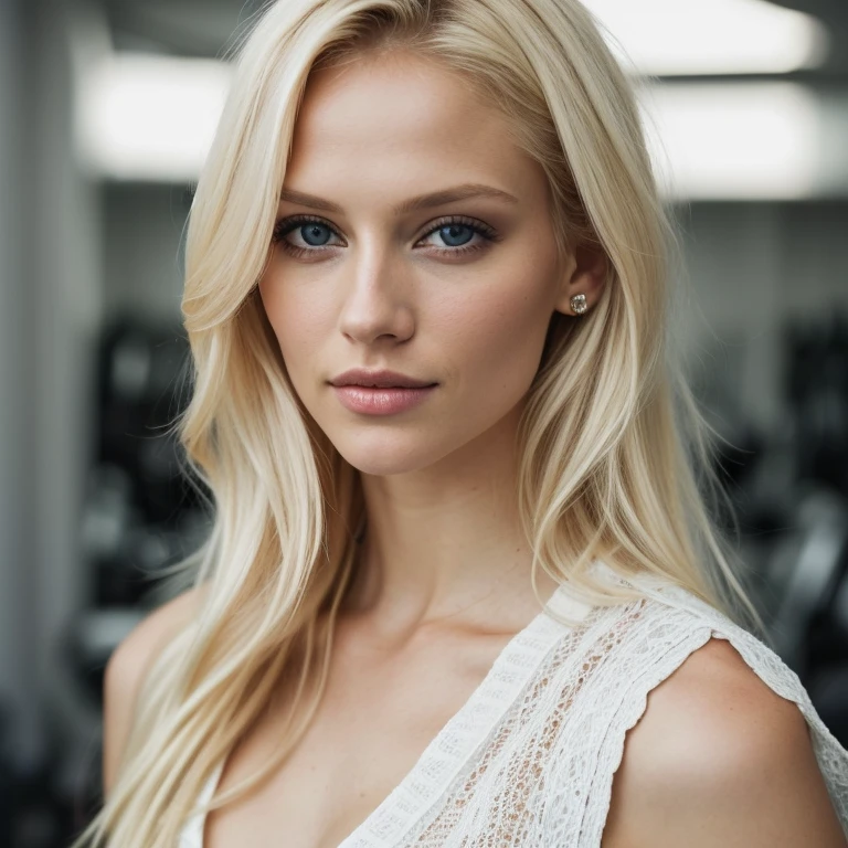 blond woman in a white folder posing for a picture, a portrait by Seb McKinnon, reddit, digital art, blonde goddess, beautiful blonde girl, gorgeous woman, dasha taran, beautiful blonde woman, , anna nikonova aka newmilky, instagram model, a gorgeous blonde, stunning woman, irina nordsol kuzmina, gorgeous female, sexy look at the camera, posing in a gym