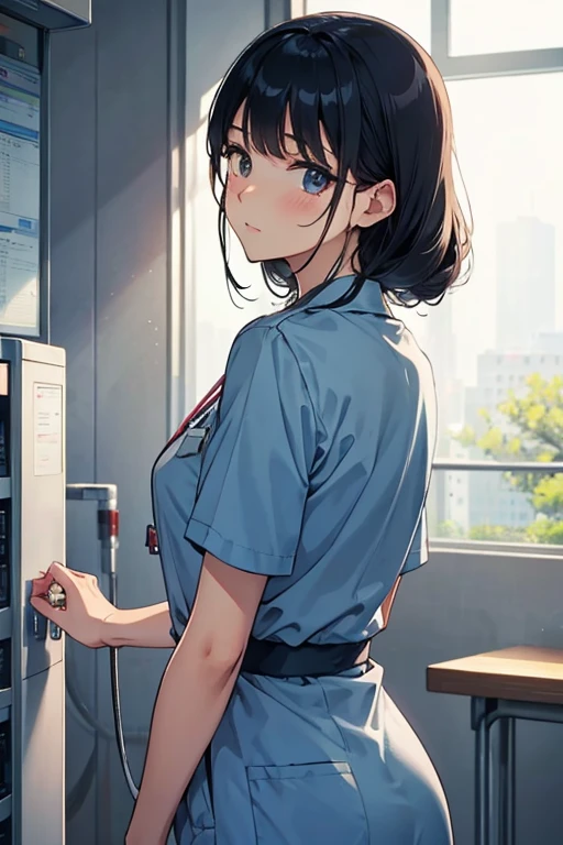 Beautuful Women、Neat face、nurse、hospitals、facing back