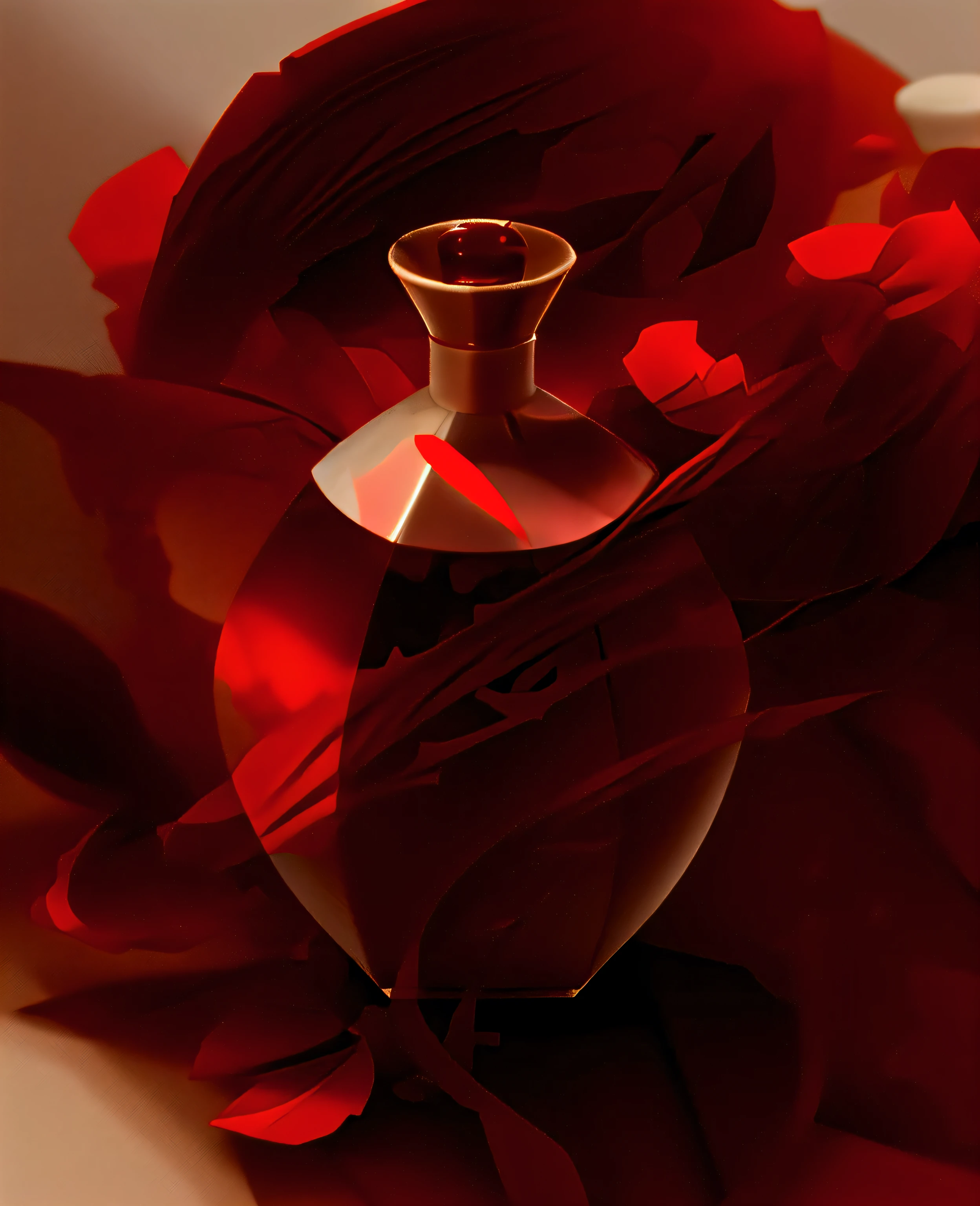 red and white vase,white backgrounid, sake, firewood, fancy whiskey firewood, wine firewood, round firewood, designed in blender, Low poly 3d model, health potion, 3d product, Depicted as a 3D rendering, 3D modeling, perfume firewood, very fancy whiskey firewood, High Poly, High Poly, firewood of wine