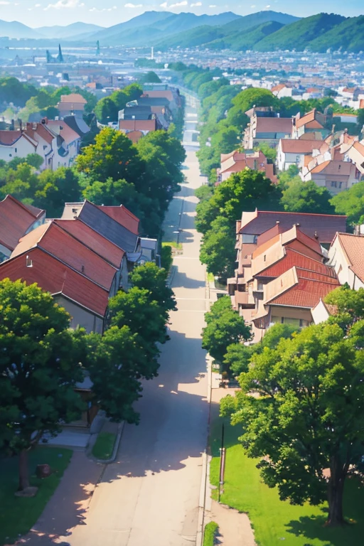 Anime screenshot of a town with fountains and horses, beautiful anime scenes, town in background, Small town background, beautiful anime scenery, Anime countryside landscape, Bustling magic town, Anime landscapes, distant village background, Downtown background, Anime beautiful peaceful scene, anime scene, Anime landscapes概念艺术, in the anime film, Anime background art