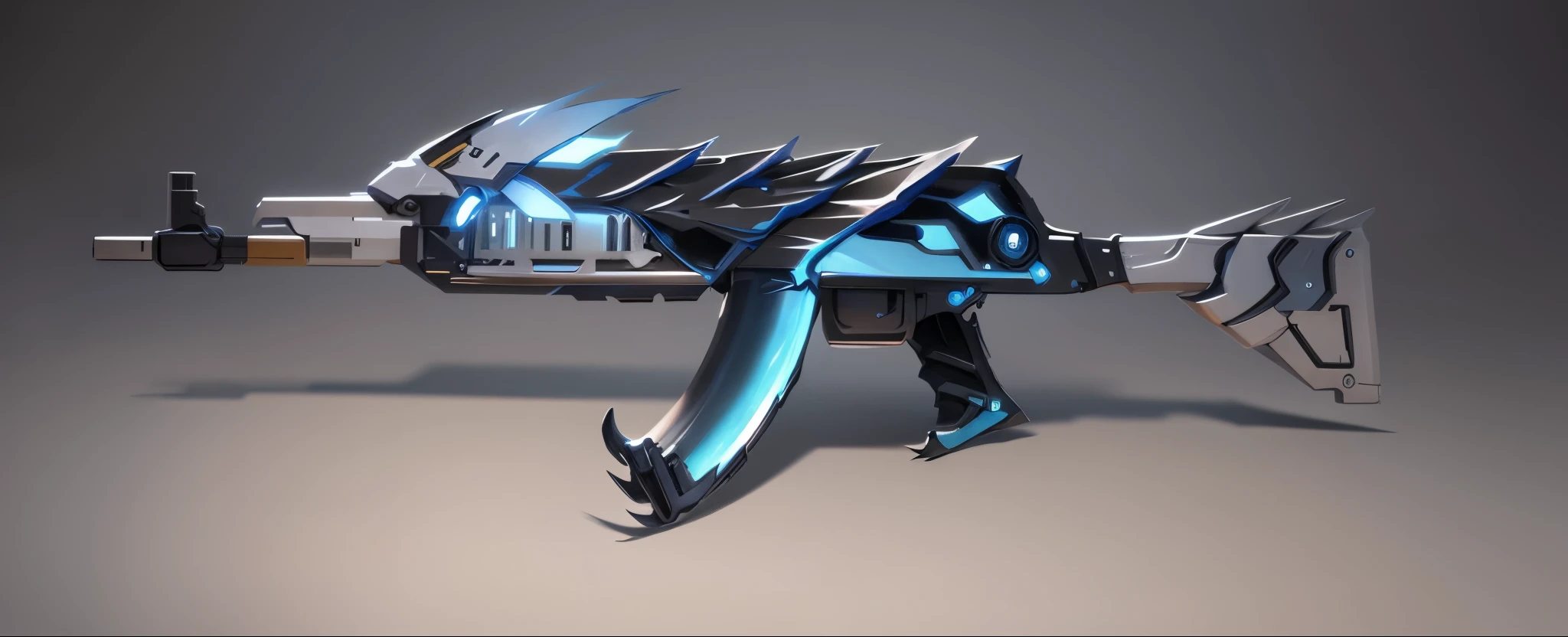 blue and arma with handle on gray background,arma design,arma concept art,arma concept art,arma concept design,Realistic arma,fantasy arma,Realistic design,futuristic arma,futuristic assault,arma,sci-fi arma,energy,ghost blade style,gauss,concept artwork,airbrush concept art dragon