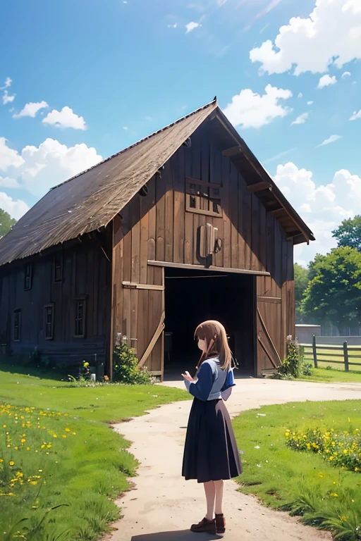 Animated scene of a woman standing in front of a barn with hay, Today’s recommended anime is still, anime scene, 2 0 1 9 animation screenshots, TV animation stills, screenshot from the anime film, Still from anime, anime movie screenshot, anime still images, animation still frame, animation stills, in the anime film, anime movie scene