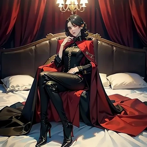 (tmasterpiece:1.2, top quality, high resolution ),full body,(slender boy:0.7 ) in bed with voluptuous demon mistress:1.8 , femdom:1.8,((Dominating mistress,(mistress on top:1.1),(Mistress Dominating boy:1.2), (mistress below boy helplessly:1.1) , mistress chocking neck boy, mistress touching crotch boy:1.4):1.2)。(电影灯光)