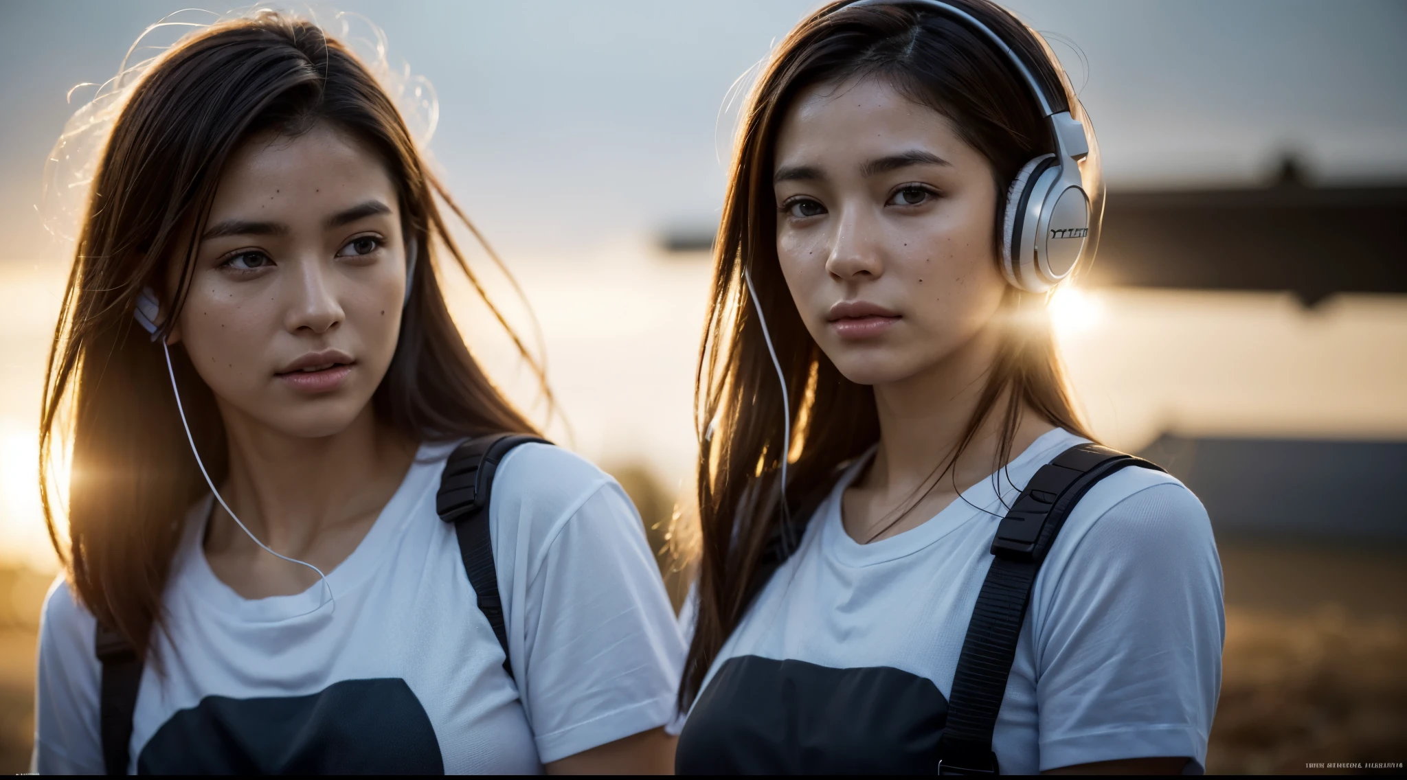 dressed, (photo realistic:1.4), (hyper realistic:1.4), (realistic:1.3), (smoother lighting:1.05), (increase cinematic lighting quality:0.9), 32K, 1girl,20yo girl, realistic lighting, backlighting, light on face, ray trace, (brightening light:1.2), (Increase quality:1.4), (best quality real texture skin:1.4), finely detailed eyes, finely detailed face, finely quality eyes, (tired and sleepy and satisfied:0.0), face closeup, t-shirts with headphones, (Increase body line mood:1.1), (Increase skin texture beauty:1.1)