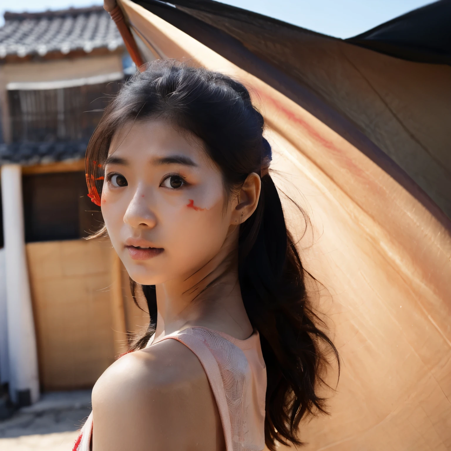femele　nudde　asian human　sun burn　夏天