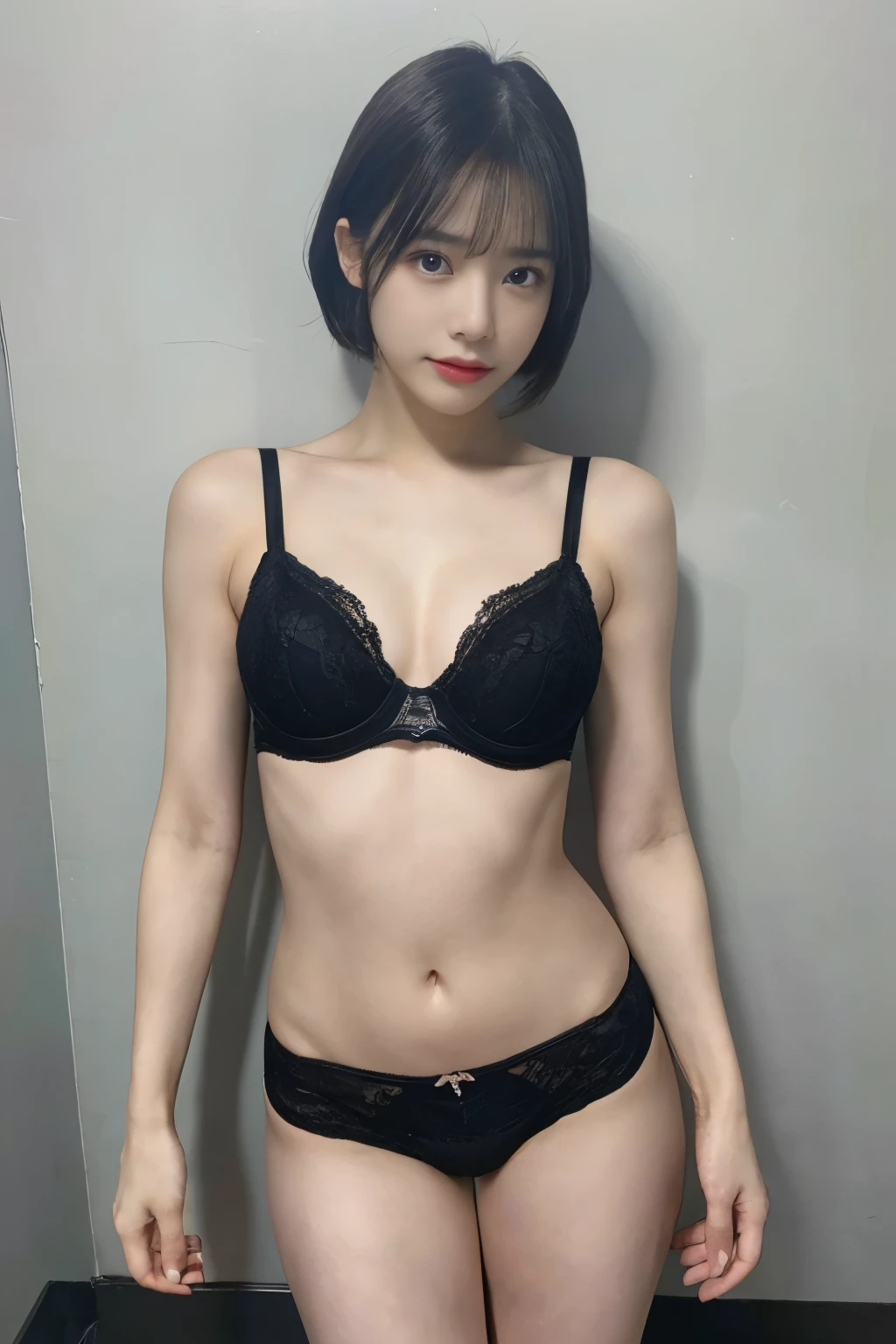 (((sad Facial expression:1.3,full body photographed,Black underwear,large boob,darkened room,lascivious,A sexy))),((japanes,femele,cute little)),(clean,short-hair),(top-quality,masterpiece:1.3,超A high resolution),(ultra-detailliert,Caustics),(Photorealsitic:1.4,RAW shooting,)Ultra-realistic capture,A highly detailed,High resolution 16K resolution
