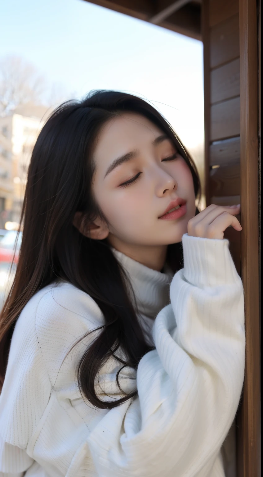 winter clothes outside、,closed her eyes,Colossal tits,very excited,suffocating,I can't breathe,climax,climax,It's almost gone,go,Blushlush,trembling,I can't stand it,Cramps,die