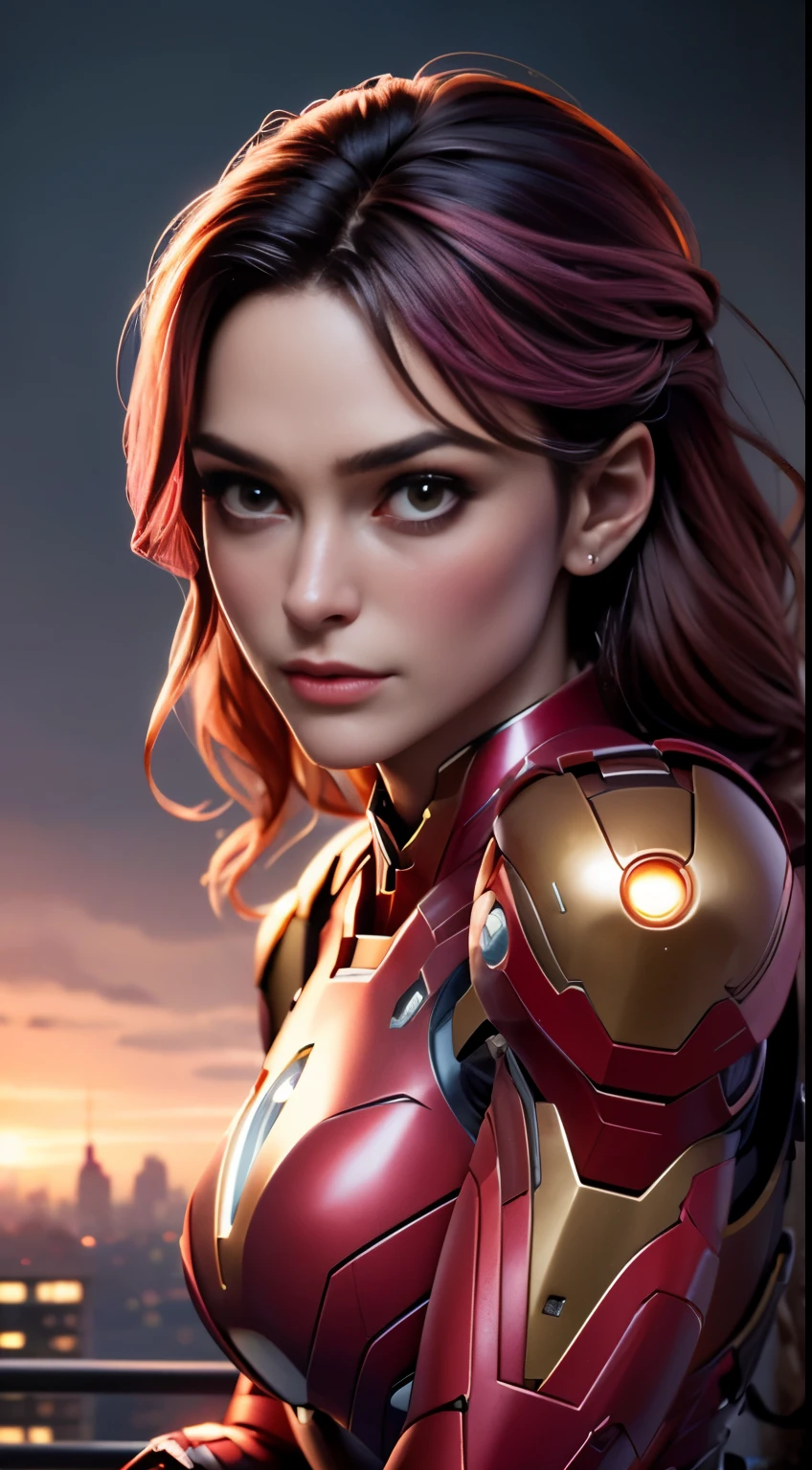 ((best quality)), ((masterpiece)), (detailed), NSFW, small breasts, prominent collarbones, skinny arms, flat stomach, visible hip bones, full body, long hair, red hair, white hair, blonde hair, dark hair, ponytail, thick ponytail, heavy ponytail, girl in pink iron man outfit, Realistic Shadows, Detailed skin, Very small breasts, Hair Ribbon, Very detailed, highly detailed face, Perfect face shape, Perfect lips, Perfect nose, Correct beautiful eyes, Watching Viewer, Best Quality, Single Girl, No bra, Solo