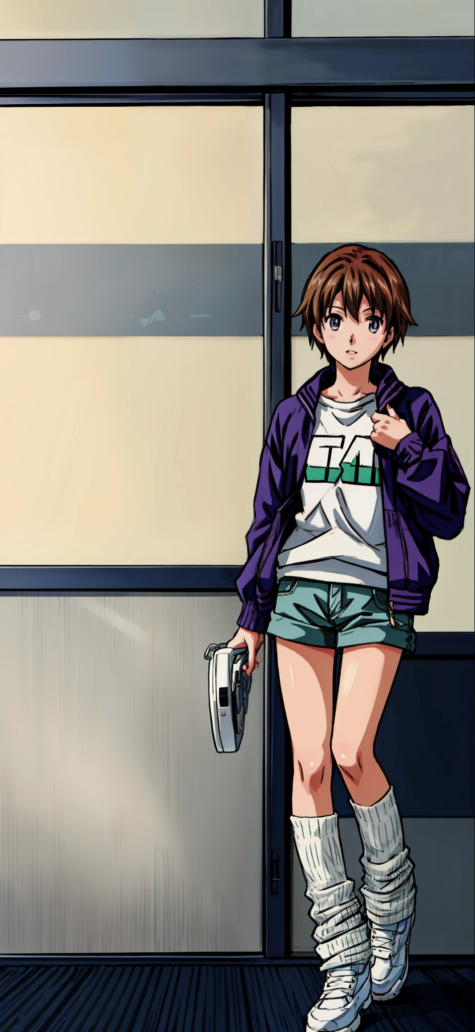 (best quality,4k,8k,highres,masterpiece:1.2), ultra-detailed, (realistic,photorealistic,photo-realistic:1.37), a girl in a meadow, wearing a white shirt and blue shorts, beautiful detailed eyes, beautiful detailed lips, extremely detailed eyes and face, long eyelashes, realistic anime 3D style, smooth anime CG art, digital rendering by Makoto Shinkai, moe anime art style, photorealistic rendering of an anime girl, Makoto Shinkai style, cute anime girl visual, realistic young anime girl, fanart of a girl, created in an anime artist's studio.