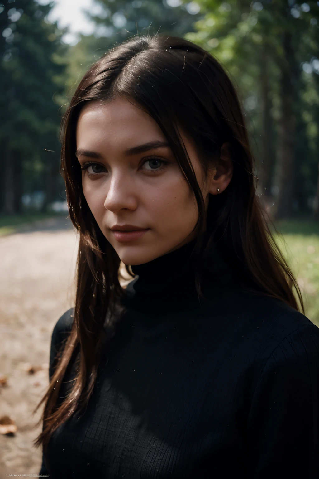 A stunning intricate full color portrait of (sks woman:1), wearing a black turtleneck, epic character composition, by ilya kuvshinov, alessio albi, nina masic, sharp focus, natural lighting, subsurface scattering, f2, 35mm, film grain,