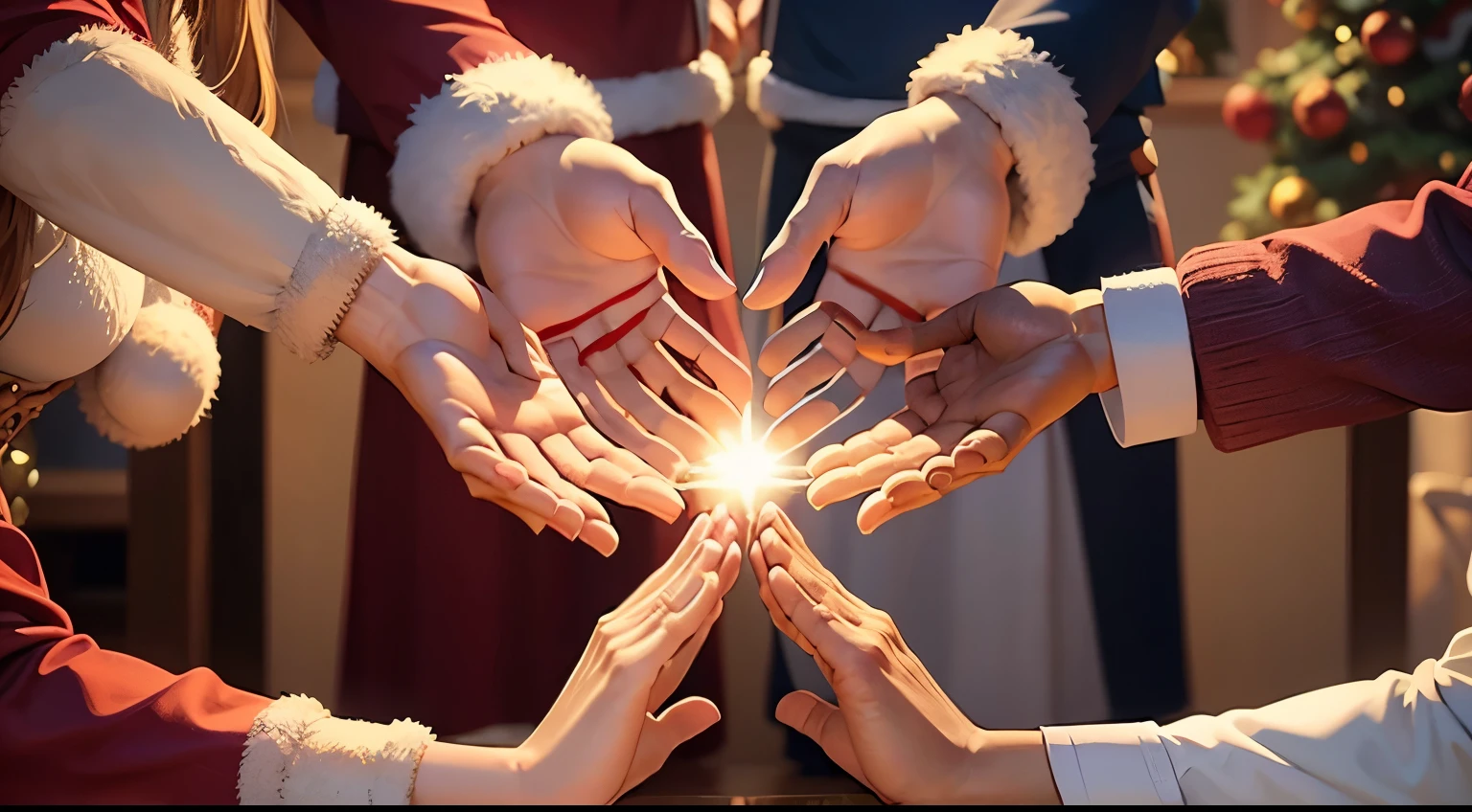 Hands United in Prayer: Expresses the importance of spirituality during Christmas. sem defeitos nas maos