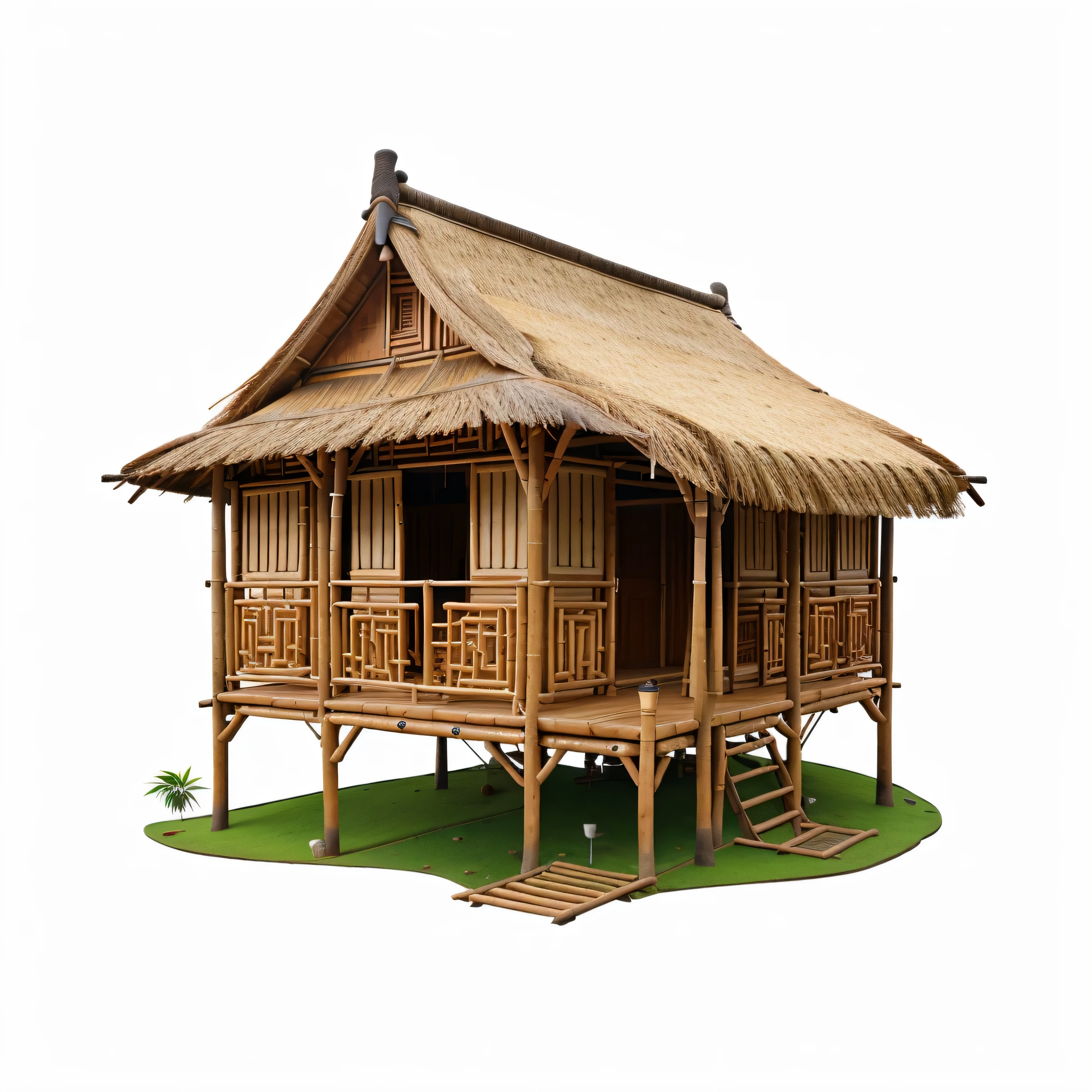 2D of a there is a small hut with a thatched roof and a table, hut, bamboo huts, tribe huts in the jungle, wooden house, flat illustration, wooden cottage, longhouse, makeshift house, highly detailed illustration.”, detailed 2d illustration, house illustration, thatched roof, flat, illustration