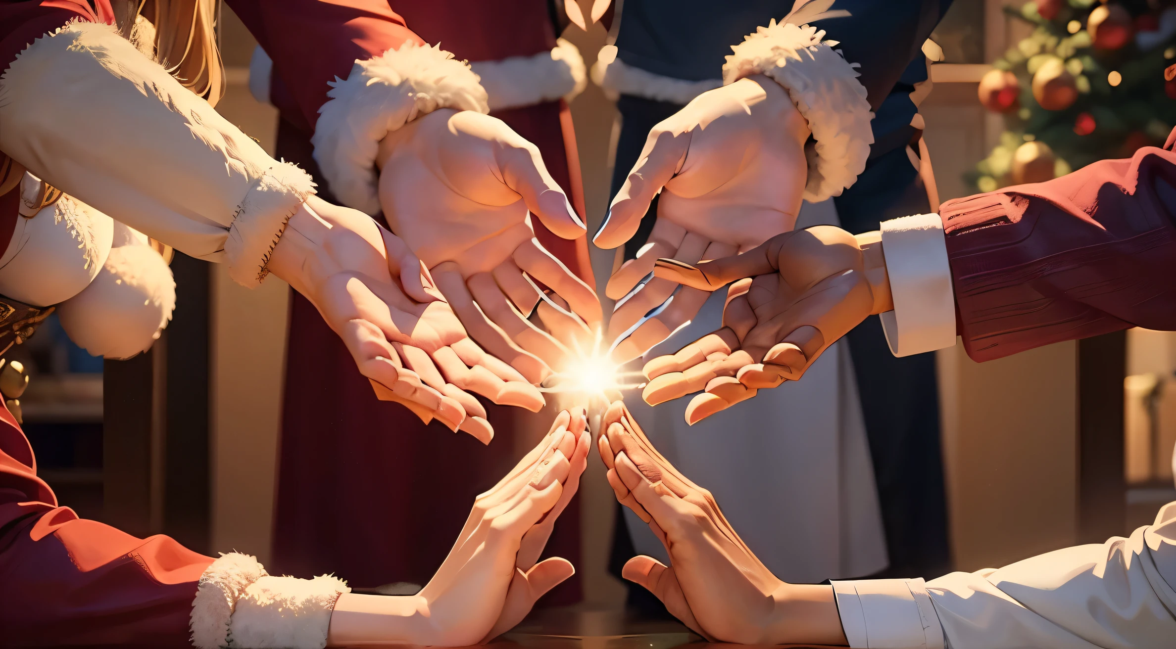 Hands United in Prayer: Expresses the importance of spirituality during Christmas. No defects in the hands
