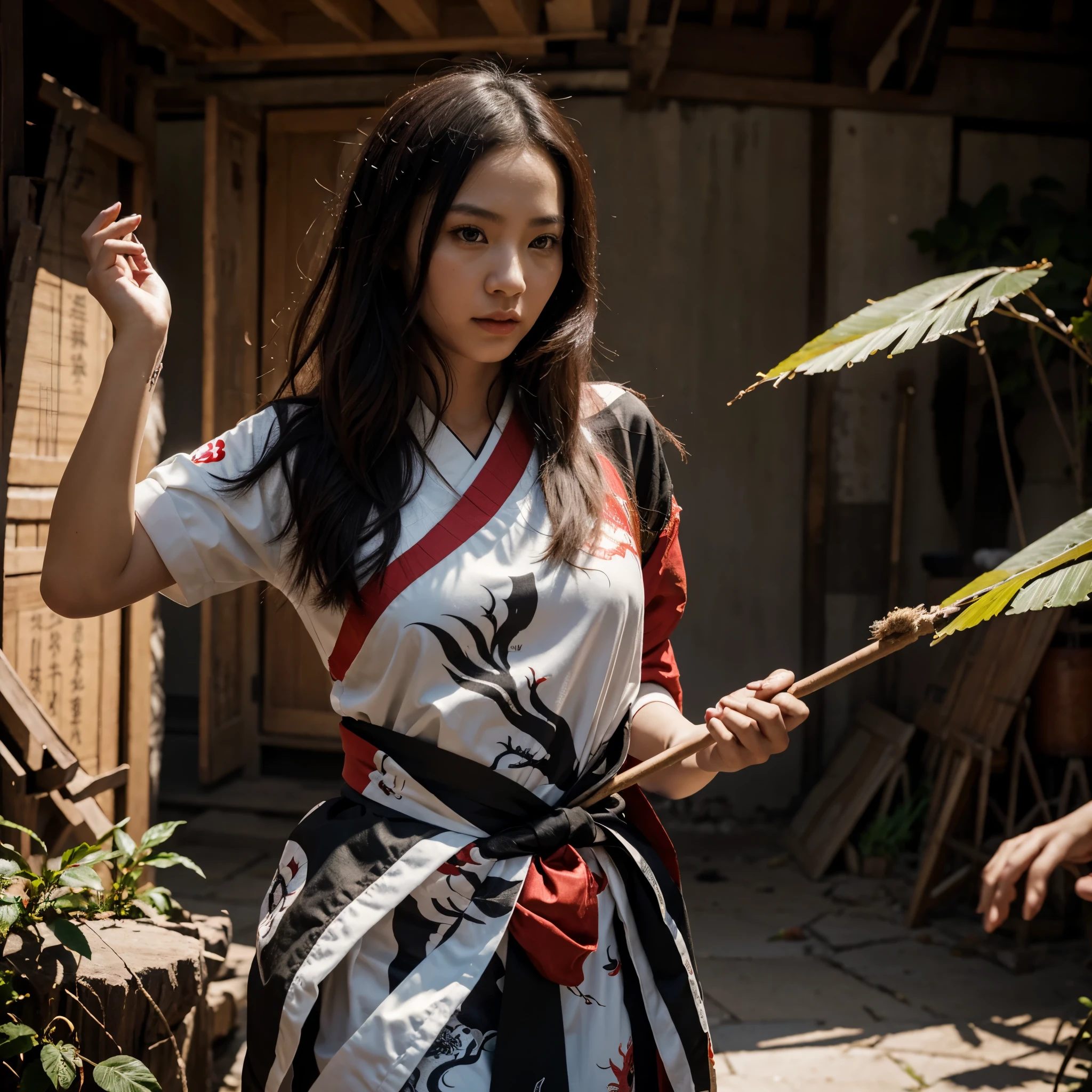 8k wallpaper,ultra - detailed,rich details,ultraclear,8K,,Best quality at best,best qualtiy,mistic,1 japanese female samurai , red armor,covered in blood , Ancient shogun general armor,(((Sword in hand))),facing to audience,(((A withered battlefield,lots of corpses behind))),Sadness outside,battlefiled,ancient battle field,Bust composition, fighting pose, long straight silky hair, Ultra high res, uhd, (photorealistic:1.4), high key photography, face well lit, broad daylight, dead bodies everywhere, blood stained face, dirty