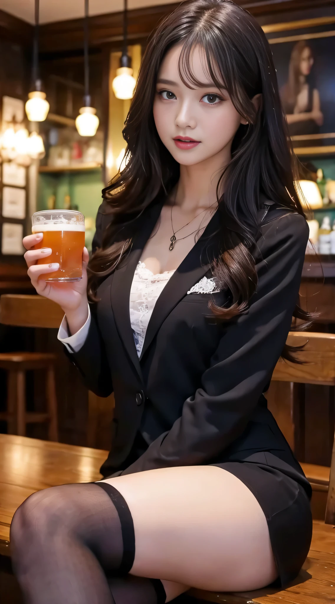 LTRA Details、Fascinating beauty、Dainty woman、Piercing eyes、Cool Girl、Wavy Hair、Suit、Black pantyhose、Evil Female Executive、Evil Fall、brainwash、lacy fabric、Glossy legs、black lipstick、Lip gloss、Smirk、wickedな表情、Suspicious look、Hollow eyes、wicked、Reaching out、Arms up、In the pub、Palm forward、Drink a drink、Pendants