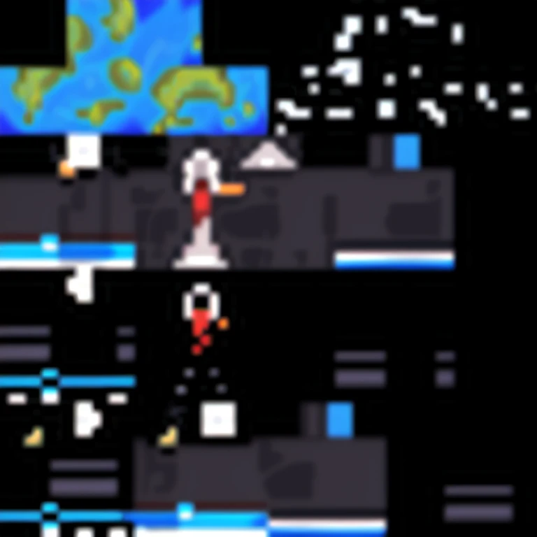 um close up de um videogame com uma pessoa em um skate, Plataforma 2D, jogo de plataforma, plataform Jogo 2D, Jogo 2D, side - scrolling Plataforma 2D, Jogo de rolagem lateral 2D, jogo plataform, flying in space, pequena nave espacial!!, conjunto de azulejos, reduziu muito, it is flying through space