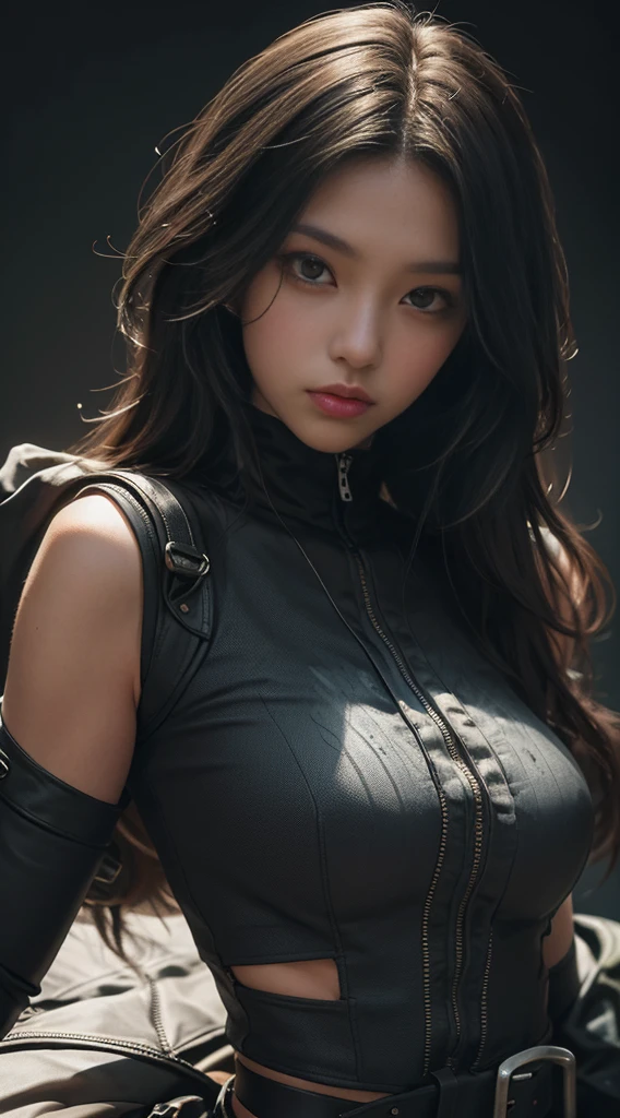 photo of top  girl cyberpunk art,gothic art,extremely high quality RAW photograph,detailed background,intricate,Exquisite details and textures,highly detailed,ultra detailed photograph,warm lighting,4k,sharp focus,high resolution,detailed skin,detailed eyes,8k uhd,dslr,high quality,film grain,Full body photo