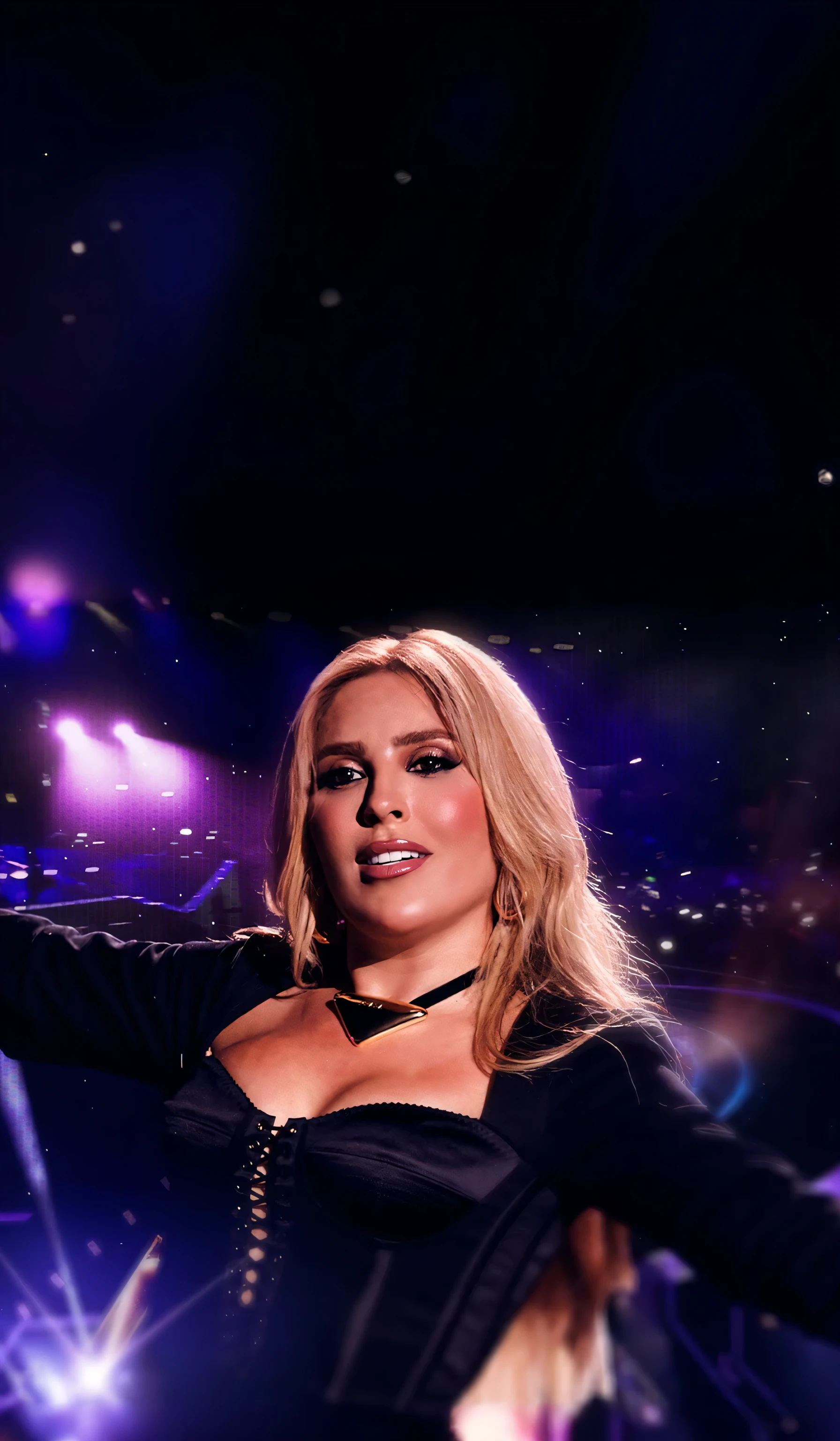 completar a parte superior com fundo de palco de um show
