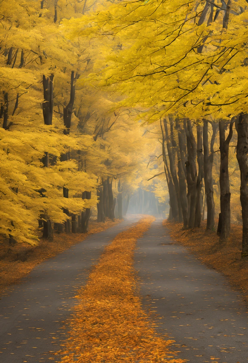 The vast ginkgo forest in autumn