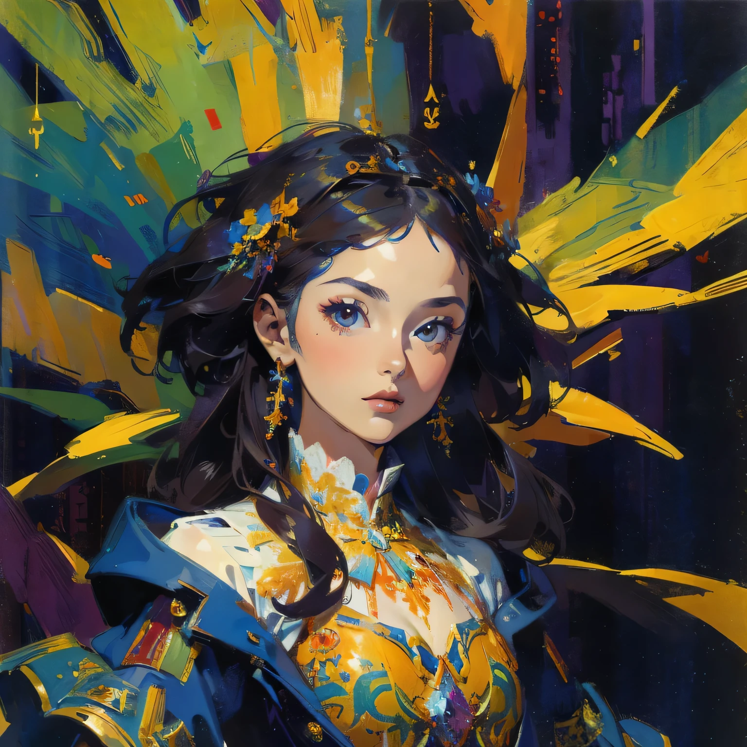 (masterpiece, top quality, best quality, official art, beautiful and aesthetic:1.2), (1girl), extreme detailed,(fractal art:1.3),colorful,highest detailed