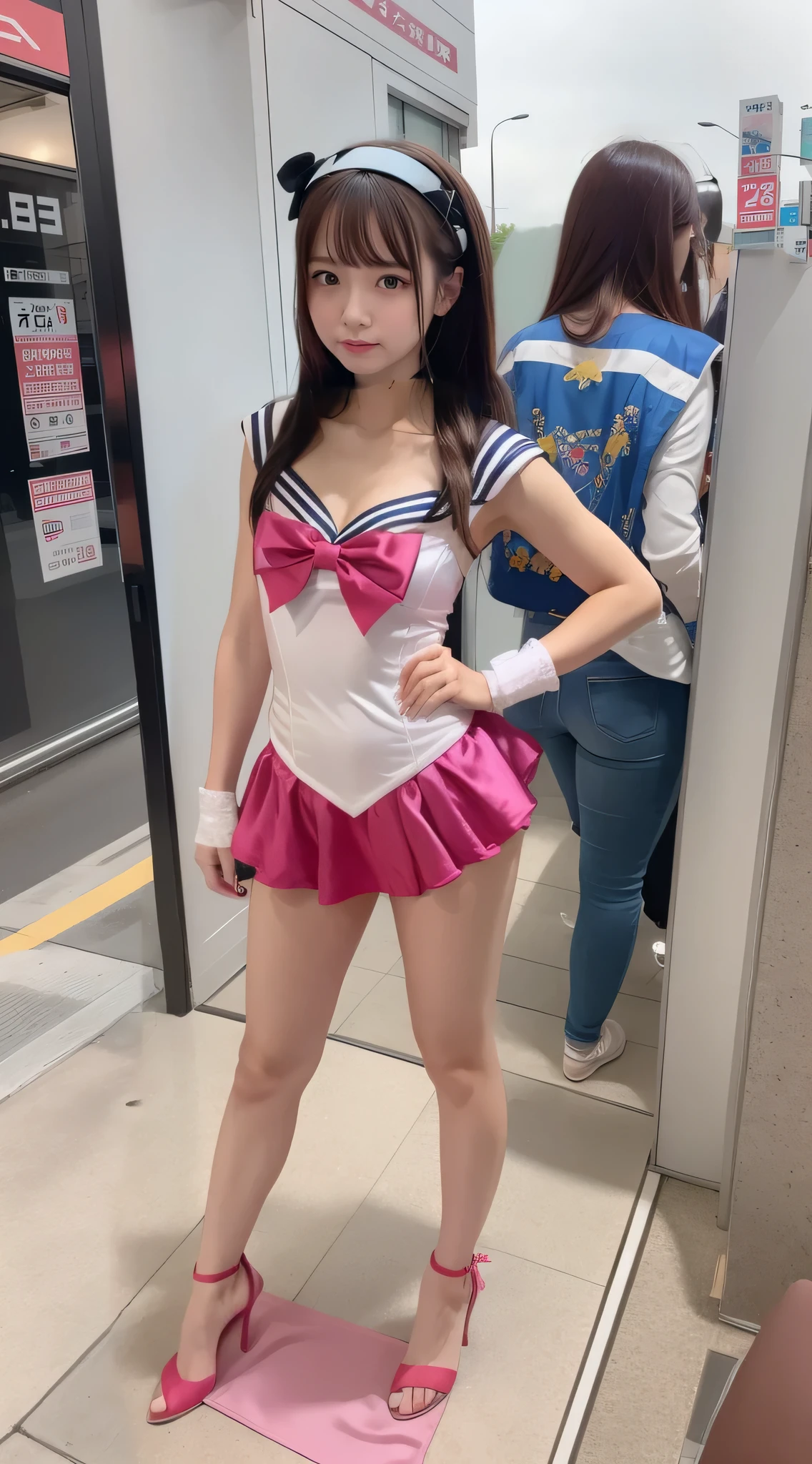 Sailor-moon, Cosplay, Pink Satin Fabric