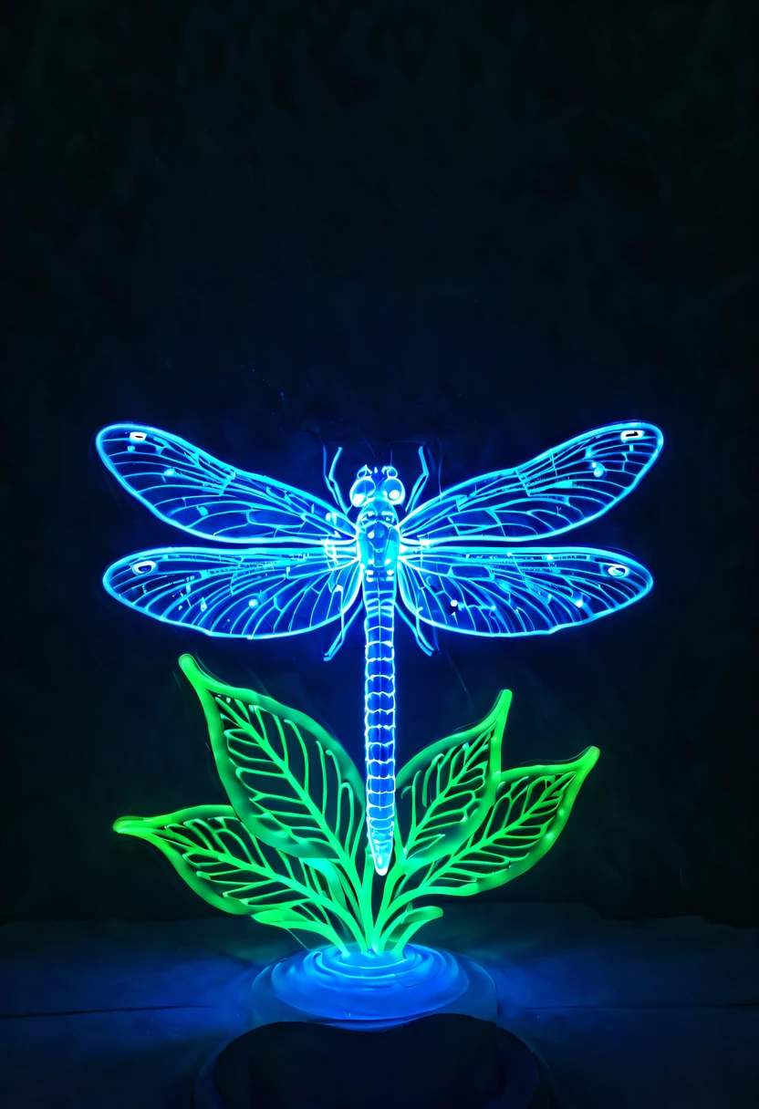 (glowing dragonfly:1.5),natta,lotus flower
