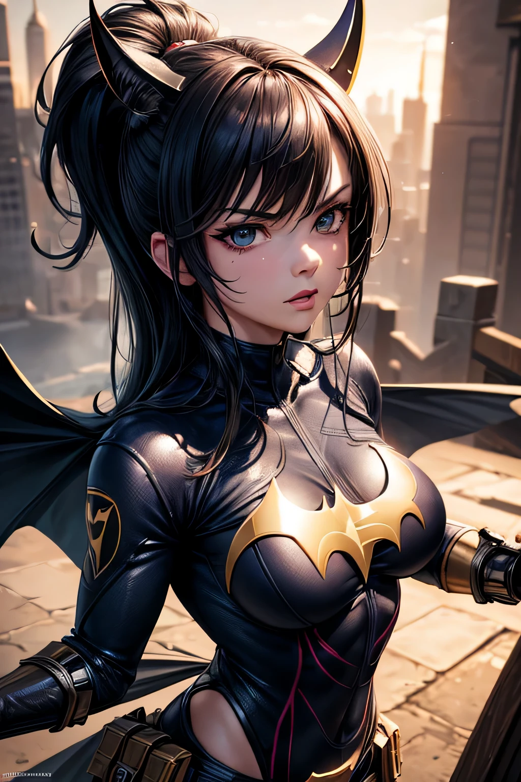 Superhero Batgirl, combat stance, highly detailed, sexi, revealing, vibrant appearance, creative behavior, extremly detailed, imaginative, , spontaneous, highest quality, skin texture, intricate details, (cinematic lighting), RAW photo, 8k, masterpiece,best quality,ultra-detailed,very detailed illustrations,extremely detailed,intricate details,highres,super complex details,extremely detailed 8k cg wallpaper,
