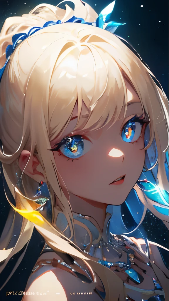 Full body Fairy goddess beautifull blonde brown skin big eyes orange dress masterpiece, best quality, illustration, sax blue, platinum earrings, platinum necklace, white dress, 1girl, cute, (dynamic lighting:1.2), cinematic lighting, delicate facial features, detailed eyes, sharp pupils, realistic pupils, depth of field, bokeh, sharp focus, (hyper-detailed, bloom, glow:1.4), many small gems