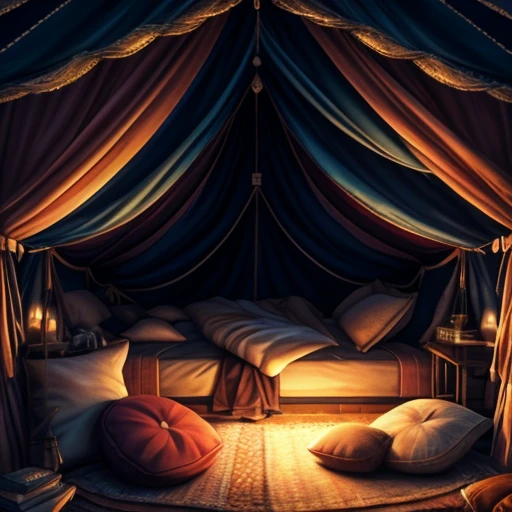 (highest quality,4k,8k,highres,masterpiece:1.2),ultra-detailed,realistic,soft,painterly,gently lit,(soft delicate lighting),colorful,beautifully painted musclegut skunk laying down on a bed of fluffy, plush pillows inside a cozy, brightly colored tent. The skunk has a shiny and sleek black and white fur with intricate patterns, emphasized by the soft lighting. Its eyes are large and expressive, with a hint of curiosity and playfulness. The skunk's nose is petite and cute, twitching with anticipation. Its lips are pink and slightly puckered, as if it's about to emit a gentle sound. The skunk is perfectly placed in the center of the pillows, radiating a sense of comfort and relaxation. The tent has a vibrant and energetic color scheme, featuring a mix of warm and cool tones. The pillows surrounding the skunk are fluffy and irresistibly inviting, each with a unique pattern and texture. The atmosphere inside the tent is serene and peaceful, with a subtle breeze gently rustling the fabric. The lighting inside the tent creates a dreamy and ethereal ambiance, highlighting the skunk's adorable features. The colors in the scene are rich and vibrant, creating a visually captivating composition. The overall effect is a stunning and captivating visual narrative, showcasing the beauty and charm of a musclegut skunk in a cozy and whimsical setting.