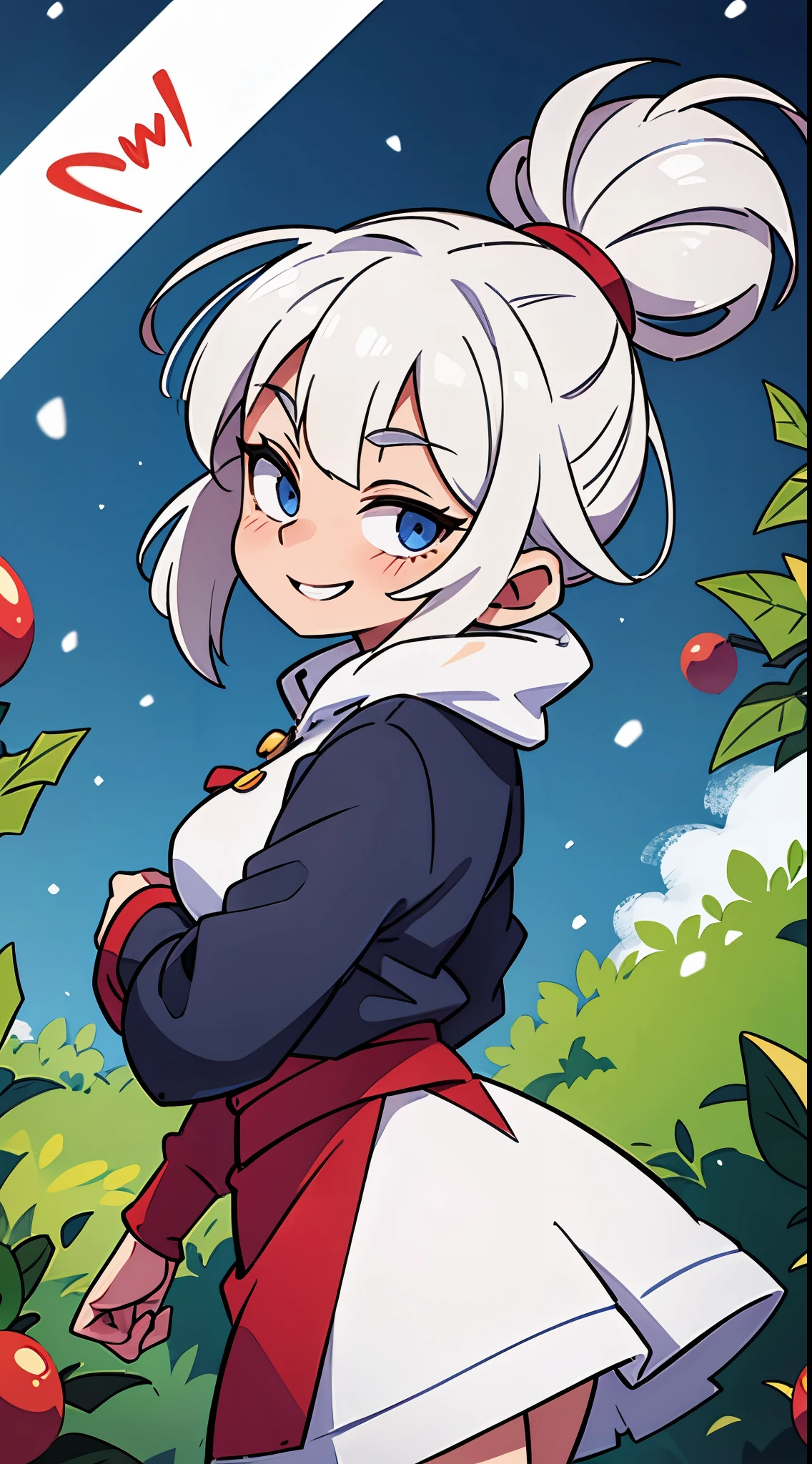 1 male white hair , 1 female white haired , tight hugging, Christmas, snow , white clothes , smiling