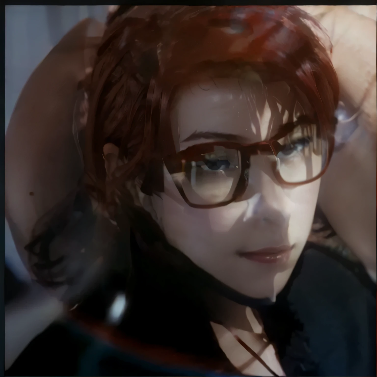 red tinted hair,Glasses handsome,Elaborate Eyetreme light and shadow,Strong sense of atmosphere