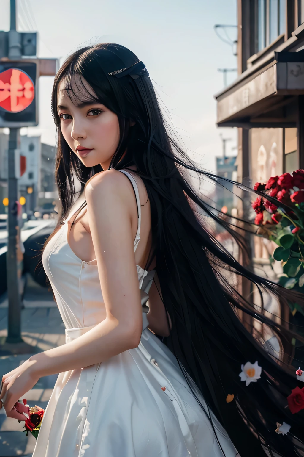 mix4, 1girl, cute, young, slender, petite,
white long lace dress,
((arms crossed)), turning away,
mouth open slightly, black hair, ((twintail)), floating hair,
angry, annoyed, complaining, blaming, upset, disgusted, frowning, scorning,
cityscape, raining, wet, drizzling, raindrops, windy,
portrait photo, pores visible on face,
professional lighting, photon mapping, radiosity, physically-based rendering,
(8k, RAW photo, best quality, masterpiece:1.2), (realistic, photo-realistic:1.37),