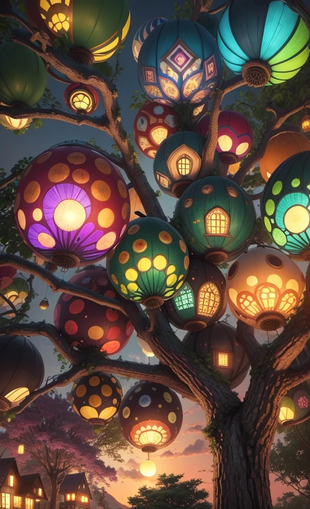 Light up the colorful mushroom forest，world in a bottle，A fairyland-like hideaway，Colorful mushroom house，a fairy world，夏天，Seafront，Rios，tree house，sunflower fields，lavender，mountain ranges，mountain peak tree，a small medieval village, Italy, Vera, medieval town, medieval village, 幻想Italy, quaint village, Italy杰作, medieval coastal village, medieval town景观、Cobblestone road、View from the street、Behold