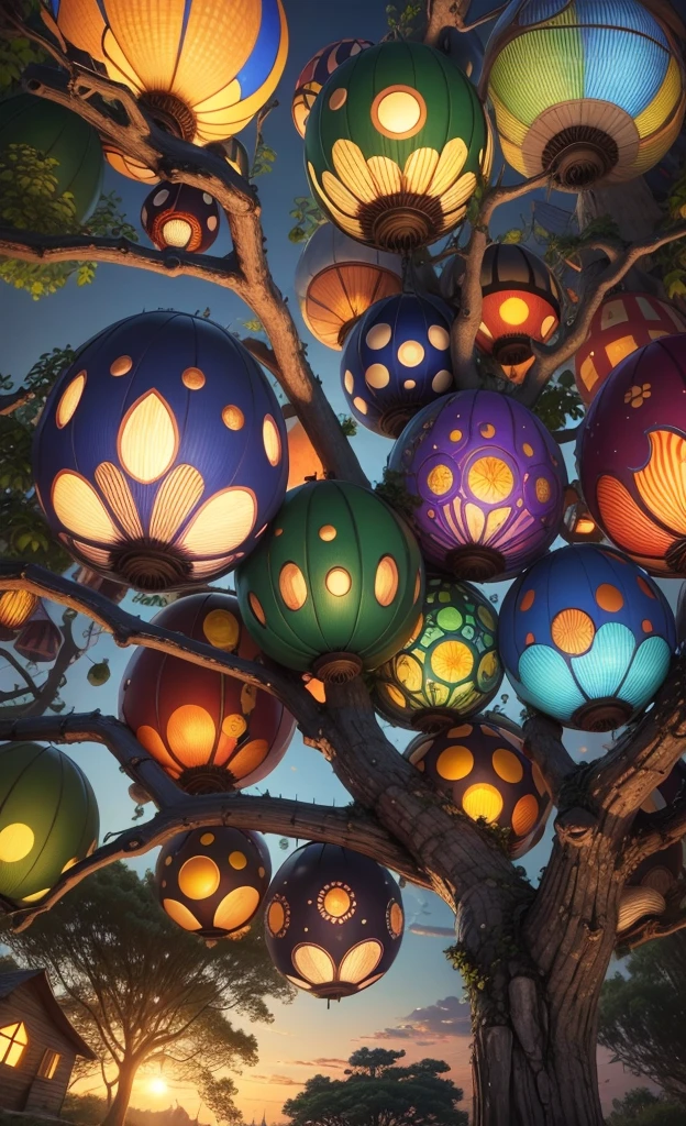 Light up the colorful mushroom forest,world in a bottle,A fairyland-like hideaway,Colorful mushroom house,a fairy world,夏天,Seafront,Rios,tree house,sunflower fields,lavender,mountain ranges,mountain peak tree,a small medieval village, Italy, Vera, medieval town, medieval village, 幻想Italy, quaint village, Italy杰作, medieval coastal village, medieval town景观、Cobblestone road、View from the street、Behold