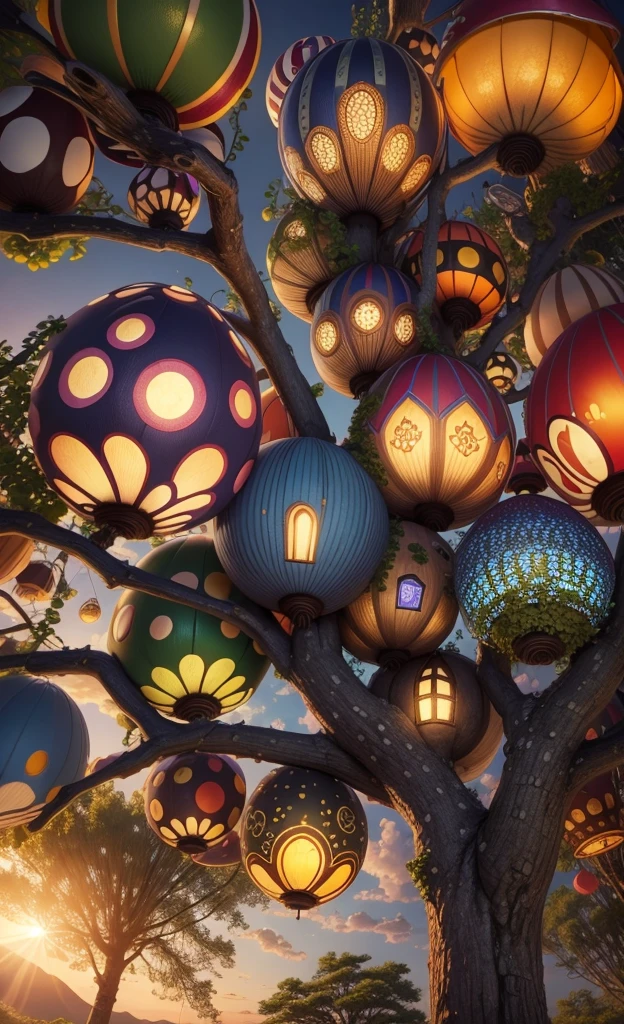 Light up the colorful mushroom forest,world in a bottle,A fairyland-like hideaway,Colorful mushroom house,a fairy world,夏天,Seafront,Rios,tree house,sunflower fields,lavender,mountain ranges,mountain peak tree,a small medieval village, Italy, Vera, medieval town, medieval village, 幻想Italy, quaint village, Italy杰作, medieval coastal village, medieval town景观、Cobblestone road、View from the street、Behold