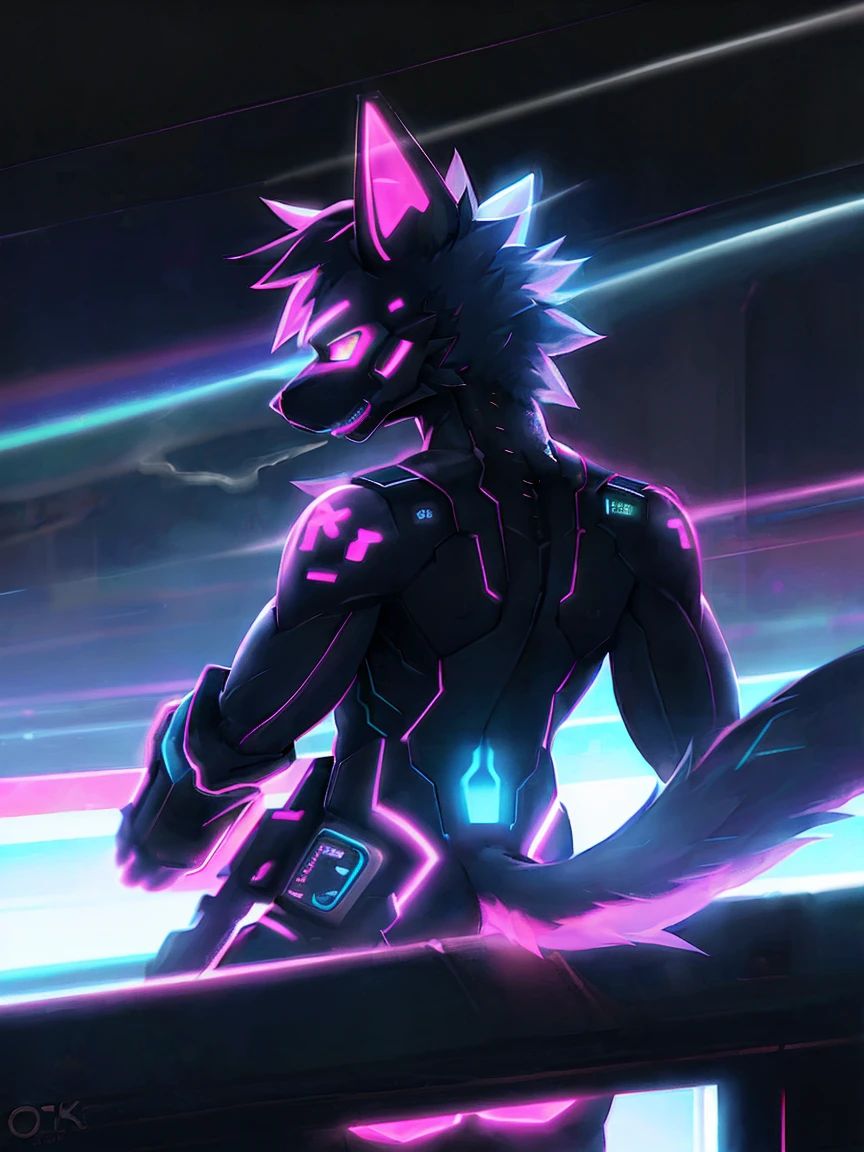 cyber punk perssonage,Detailed details,detailed back ground,Detailed light and shadow,8K,dynamic blur,The tail is in the right place,Machinary,Neon smoke
