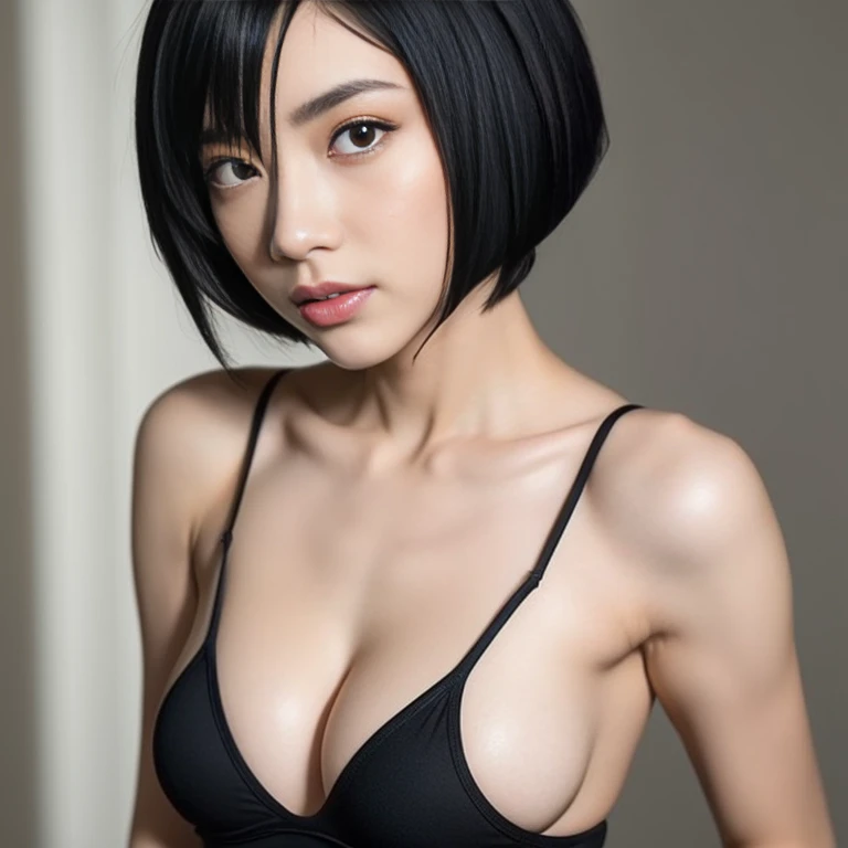 (Solo), (の詳細T全身RAW写真超詳細, (18year old), Sharp Focus, petite figure,フラットT胸, (skinny and fit body:T,(Very short hair:1.5), broth, Erect nipples), 全barechested、barechested、C Cup Bust、Slim body、Constriction、nipple erect