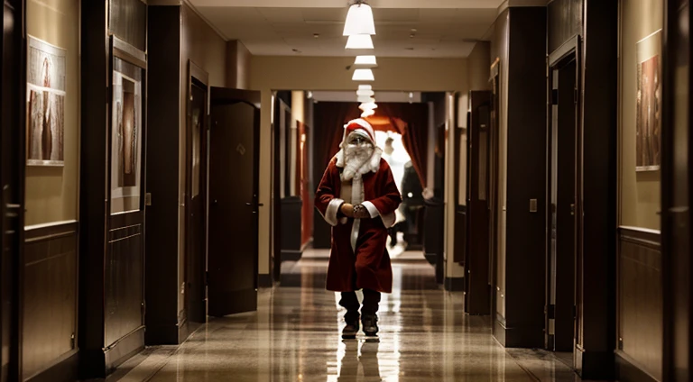 As we continued, the atmosphere of the mall shifted shifted. The air turned colder, and the once comforting ambiance took on an unsettling undertone. That Santa, like a specter, started to follow us discreetly, weaving through the vacant corridors.