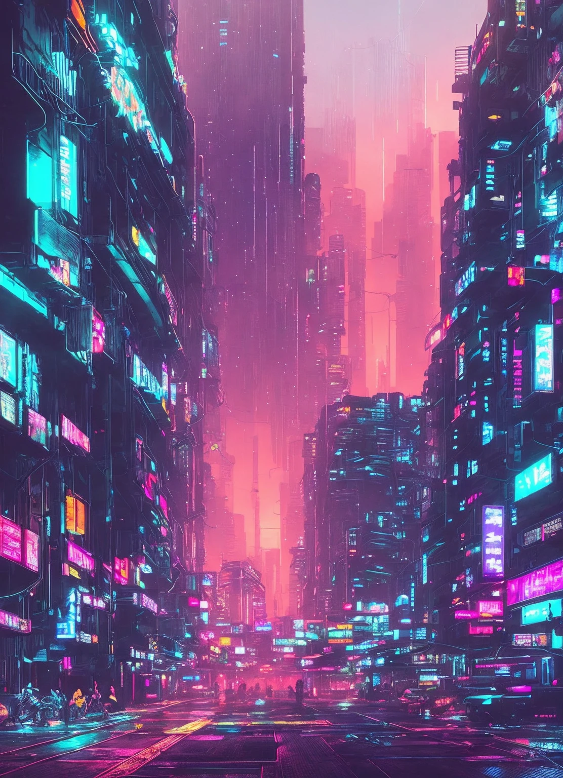 (An artistic photo of cyberpunk)(The is very detailed:1.2),(Intricate neon slums in the background:1.1),ultra - detailed,(softlighting:1.2),A high resolution,cinematic grain.