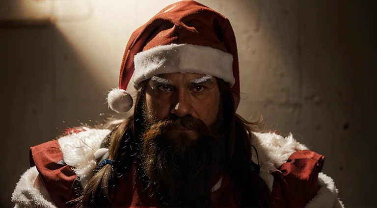 santa claus with eyes of predator