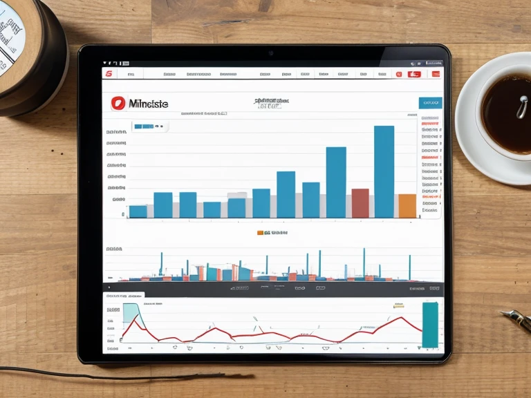Business chart and trade monitor. Mixed media