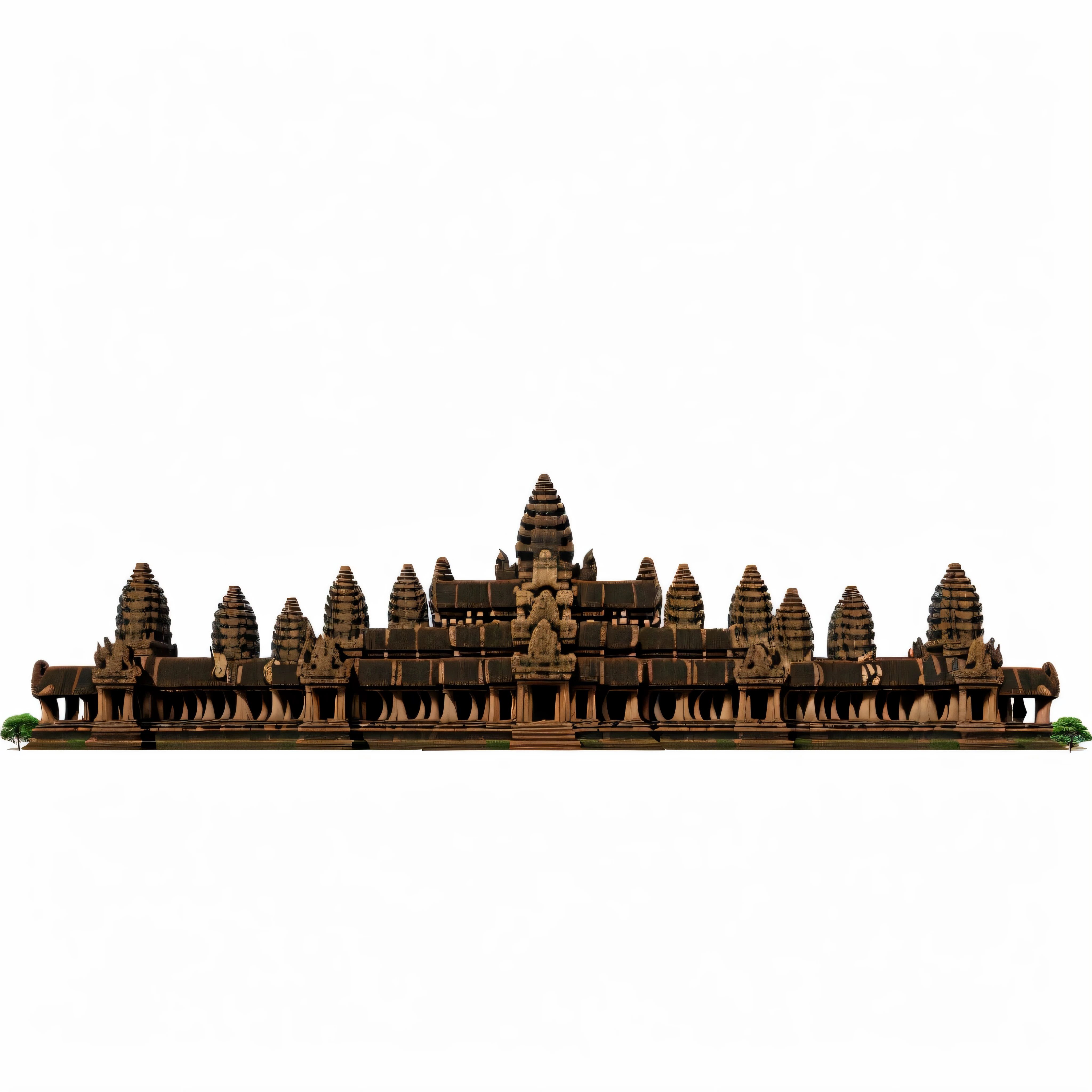 2d cartoon of a there is a large building, large temples, temple, angkor, angkor wat, monumental giant palace, angkor thon, ancient city landscape, khmer architecture, buildings carved out of stone, temple, background depicting a temple, ancient temple, cambodia, a temple, an extremely detailed building, detailed scenery —width 672, wide frontal view