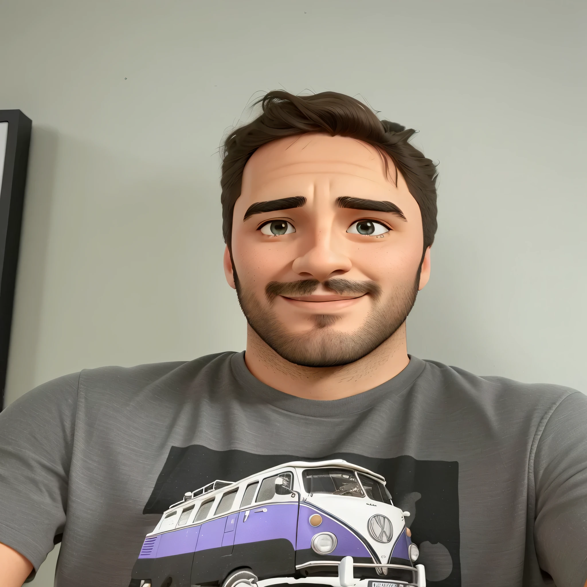 homem arafiado com barba e camisa cinza sentado em frente a uma parede, Miguel Iglesias, gui guimaraes, Homem de4 0 anos, Carmelo Blandino, taken in the early 2020s, Artur Bordello, icaro carvalho, imagem de perfil, david rios ferreira, foto de perfil headshot, Rua Juliana