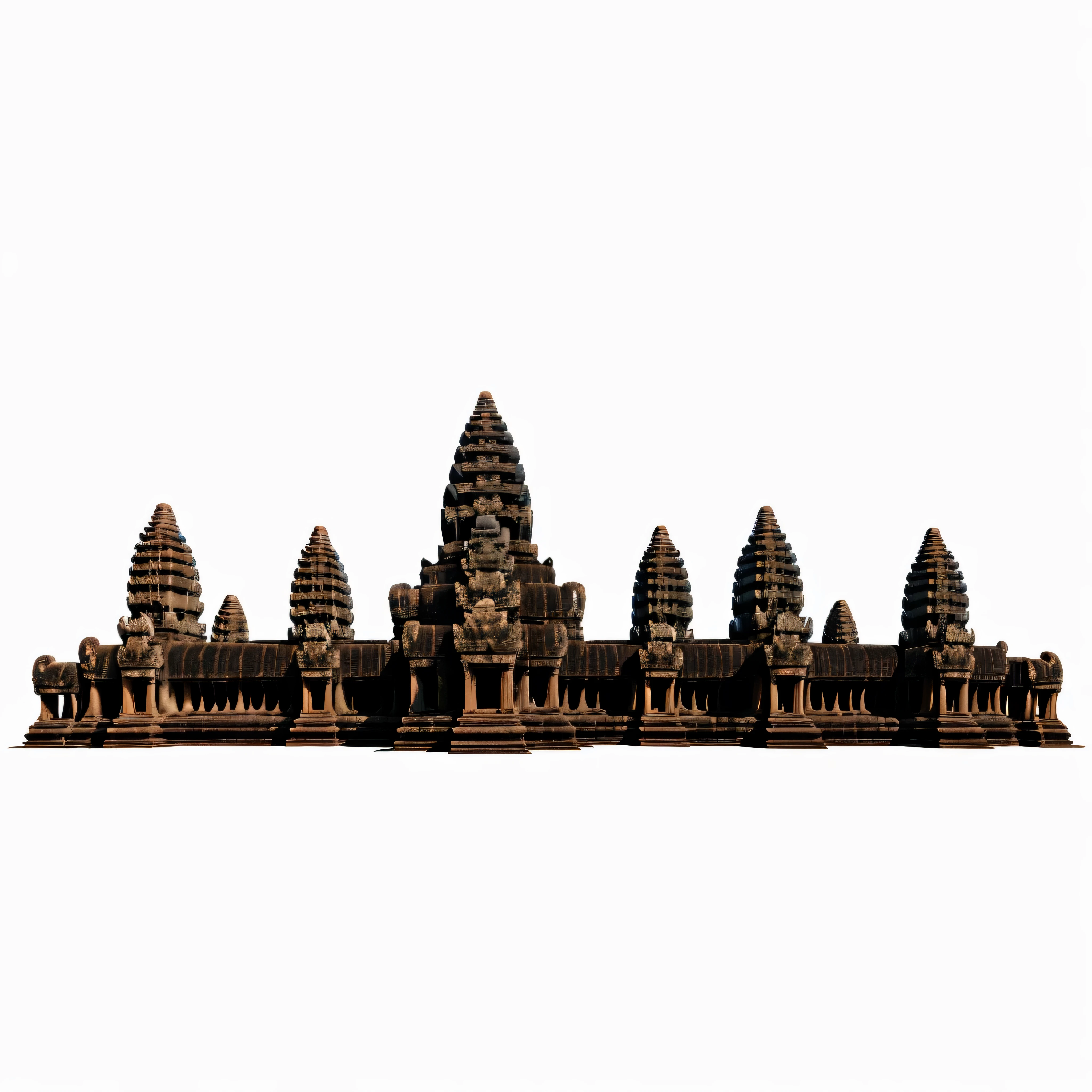 2d cartoon of a there is a large building, large temples, temple, angkor, angkor wat, monumental giant palace, angkor thon, ancient city landscape, khmer architecture, buildings carved out of stone, temple, background depicting a temple, ancient temple, cambodia, a temple, an extremely detailed building, detailed scenery —width 672, wide frontal view