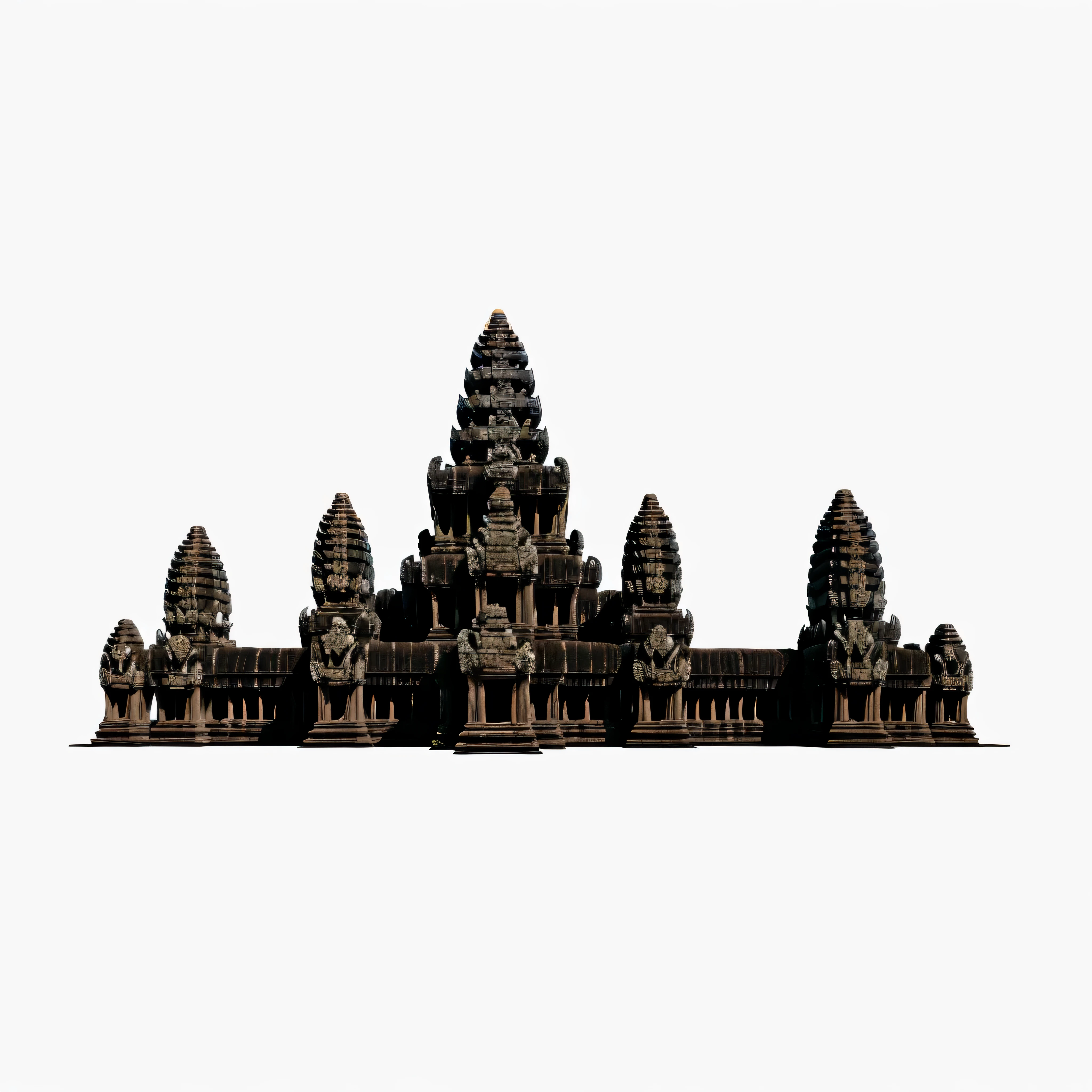 2d cartoon of a there is a large building, large temples, temple, angkor, angkor wat, monumental giant palace, angkor thon, ancient city landscape, khmer architecture, buildings carved out of stone, temple, background depicting a temple, ancient temple, cambodia, a temple, an extremely detailed building, detailed scenery —width 672, wide frontal view