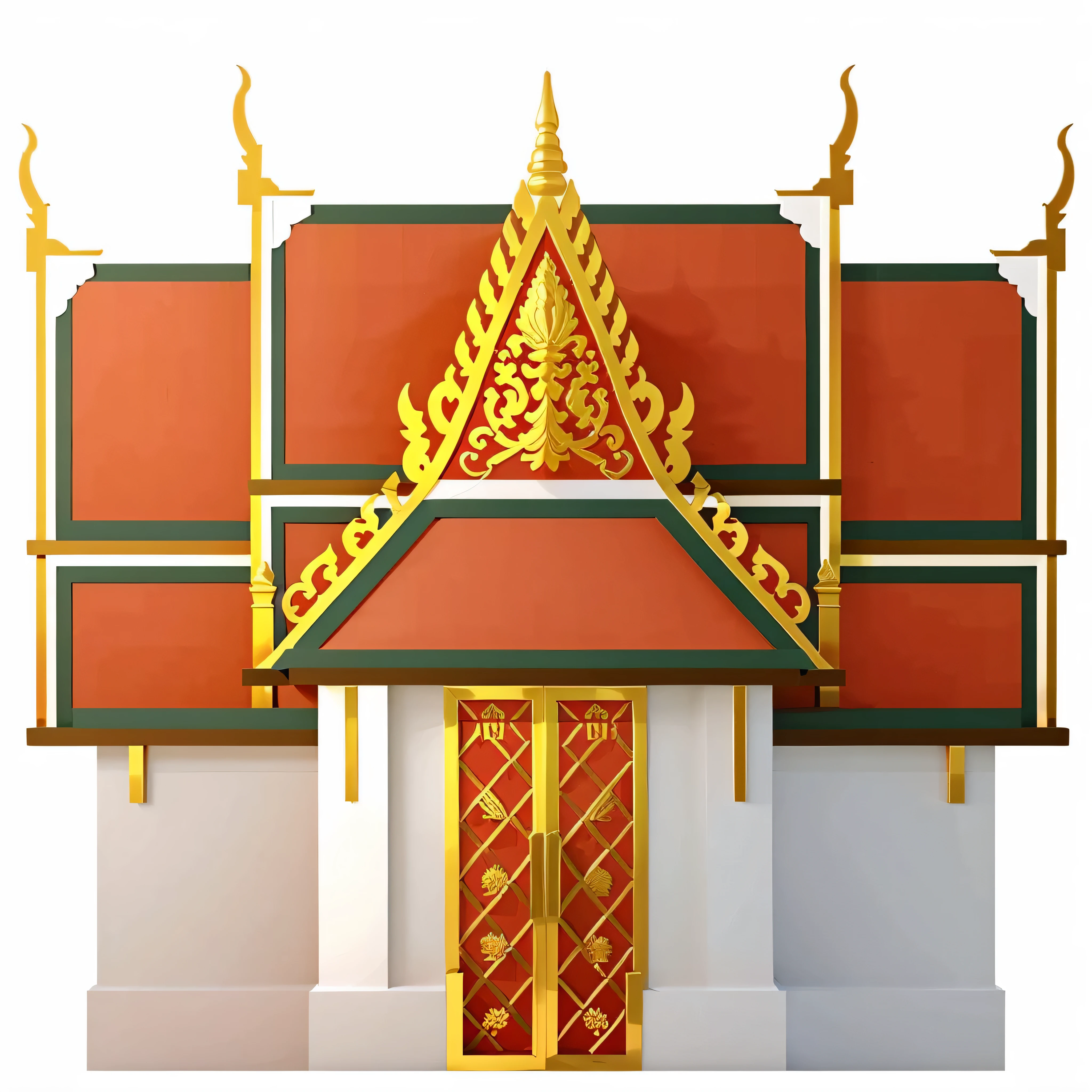 illustration of a khmer temple with a red roof and gold decorations, temple background, khmer temple, background depicting a temple, temple, a temple, khmer architecture, castles and temple details, buddhist architecture, an altar of a temple, large temples, symmetrical illustration, tibetan inspired architecture, dmt temple, ancient temple,