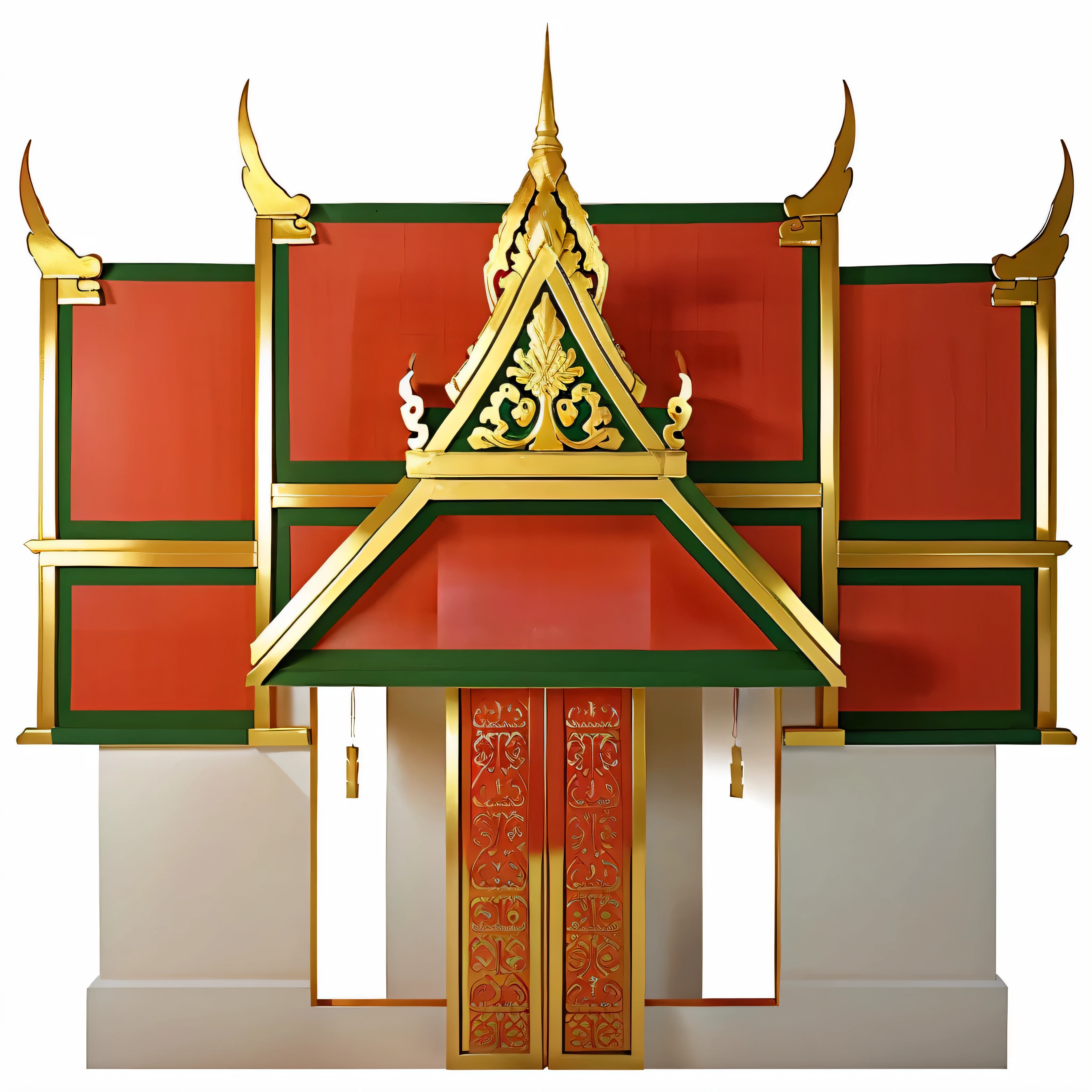 illustration of a khmer temple with a red roof and gold decorations, temple background, khmer temple, background depicting a temple, temple, a temple, khmer architecture, castles and temple details, buddhist architecture, an altar of a temple, large temples, symmetrical illustration, tibetan inspired architecture, dmt temple, ancient temple,